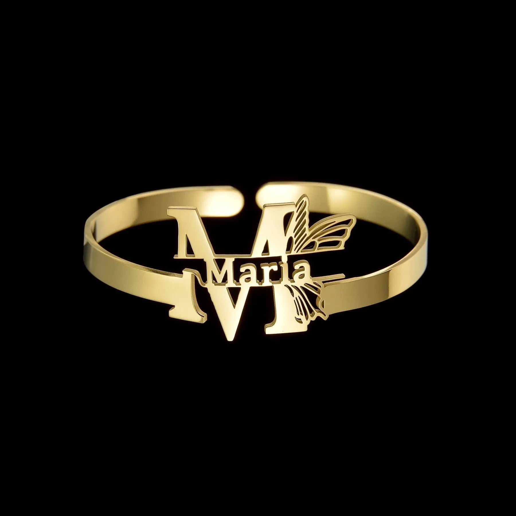 Customized Letter Name Bracelet Bangles for Women Men Chrismas Jewelry Gift - Blade & Thread