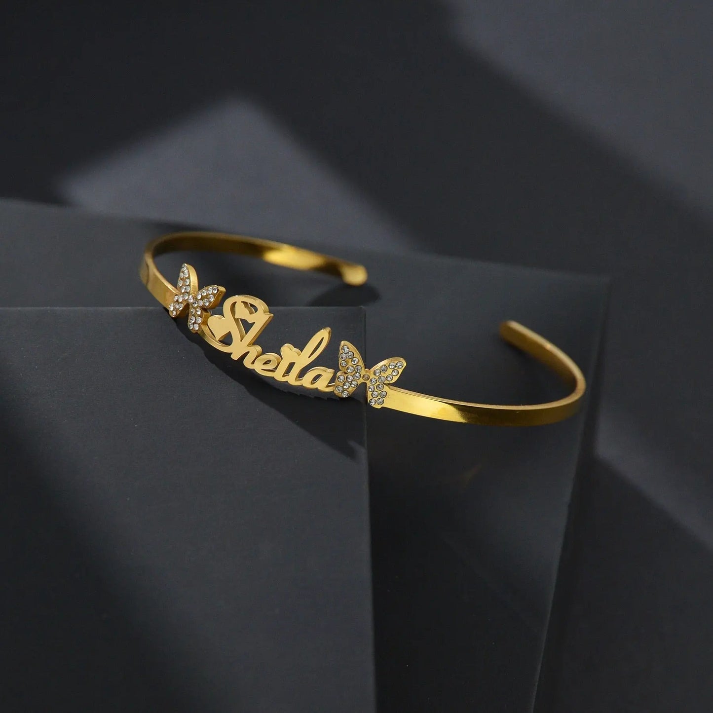 Customized Letter Name Bracelet Bangles for Women Men Chrismas Jewelry Gift - Blade & Thread