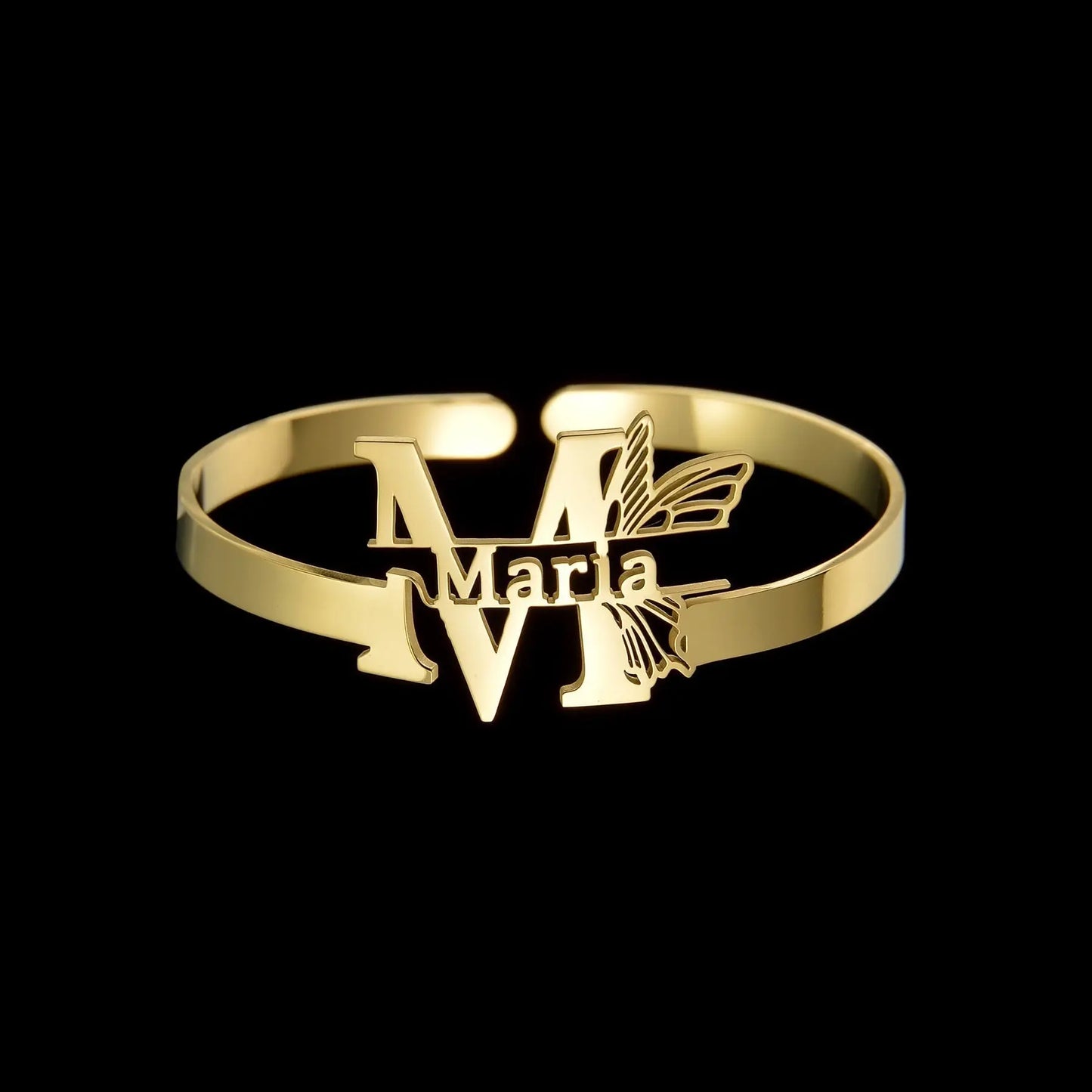 Customized Letter Name Bracelet Bangles for Women Men Chrismas Jewelry Gift - Blade & Thread