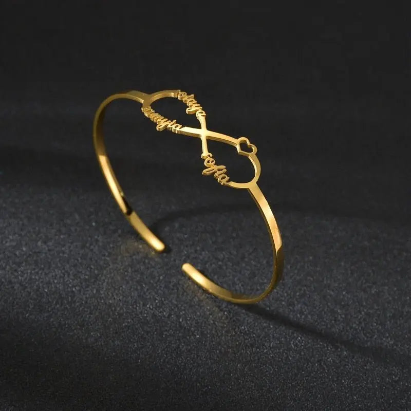 Customized Letter Name Bracelet Bangles for Women Men Chrismas Jewelry Gift - Blade & Thread