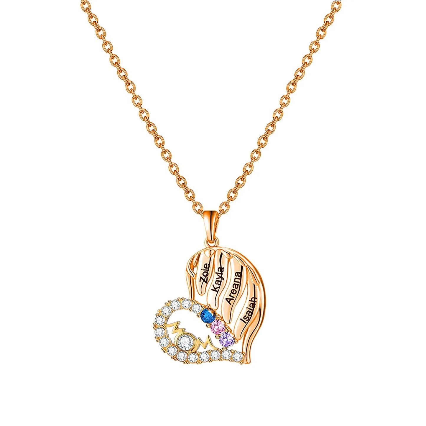 Customized Name Heart Shaped Semi Diamond Necklace Necklace Temperament Clavicle Chain - Blade & Thread
