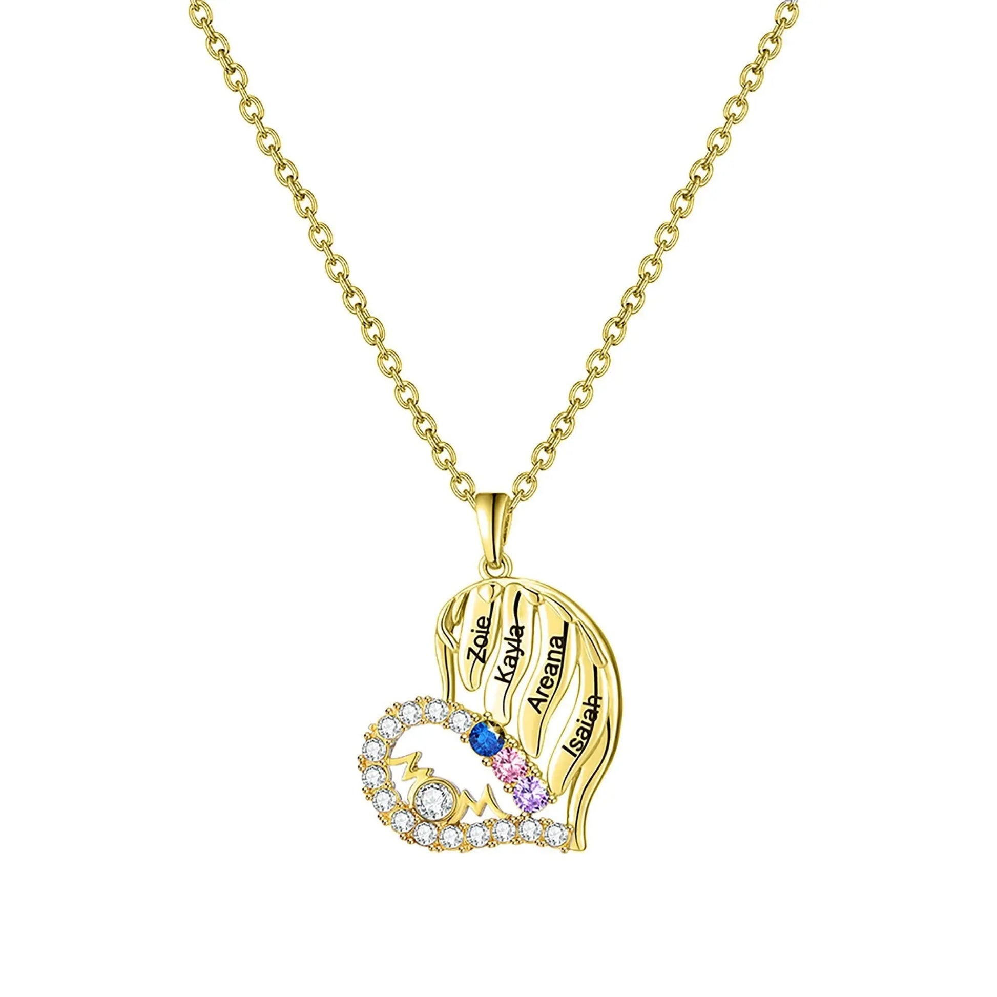 Customized Name Heart Shaped Semi Diamond Necklace Necklace Temperament Clavicle Chain - Blade & Thread