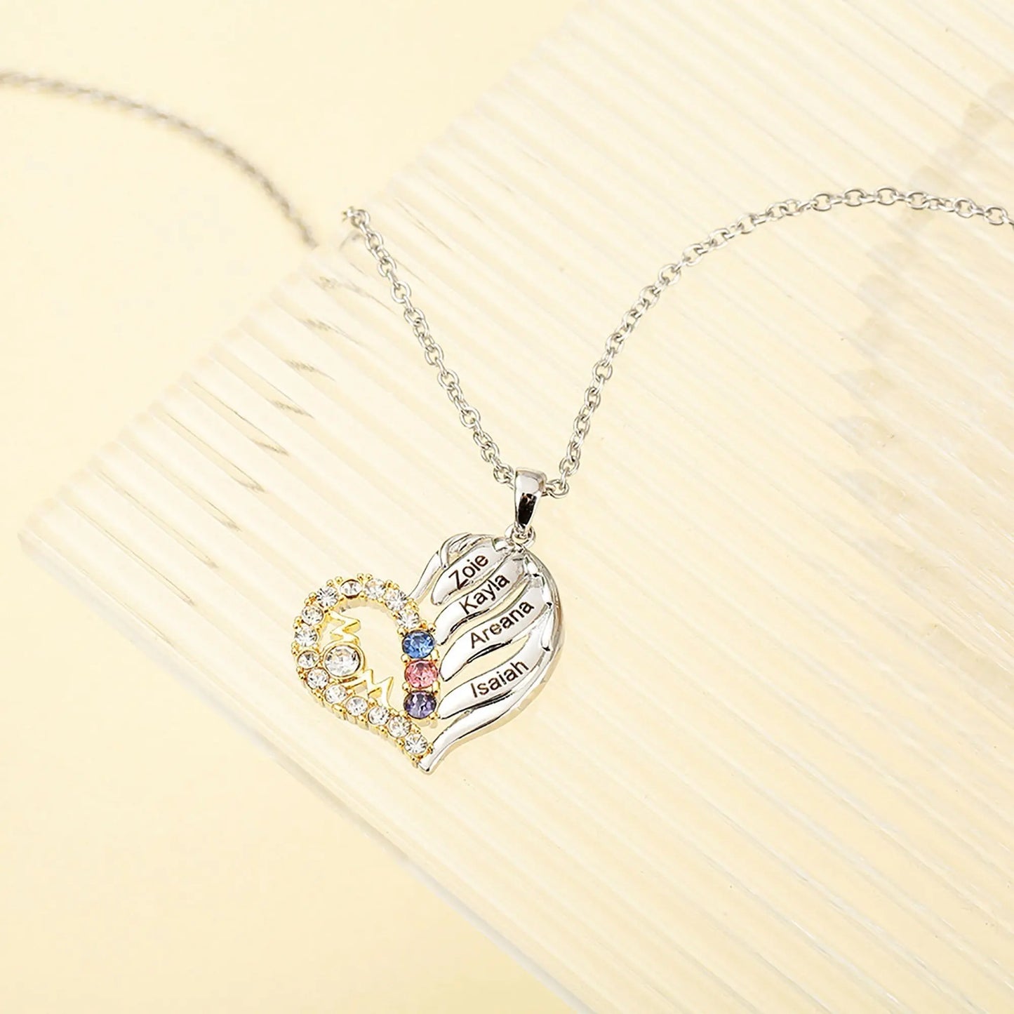 Customized Name Heart Shaped Semi Diamond Necklace Necklace Temperament Clavicle Chain - Blade & Thread