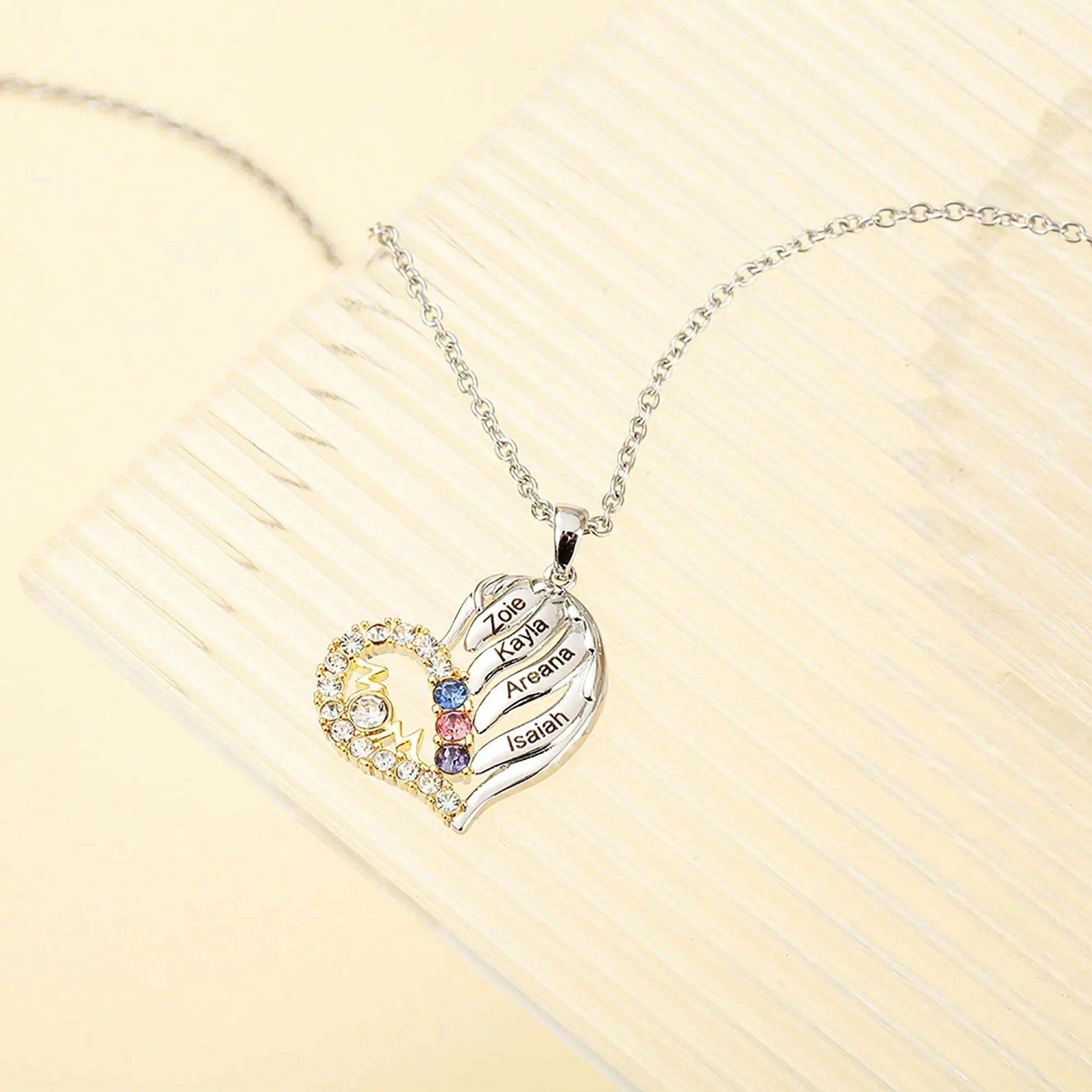 Customized Name Heart Shaped Semi Diamond Necklace Necklace Temperament Clavicle Chain - Blade & Thread