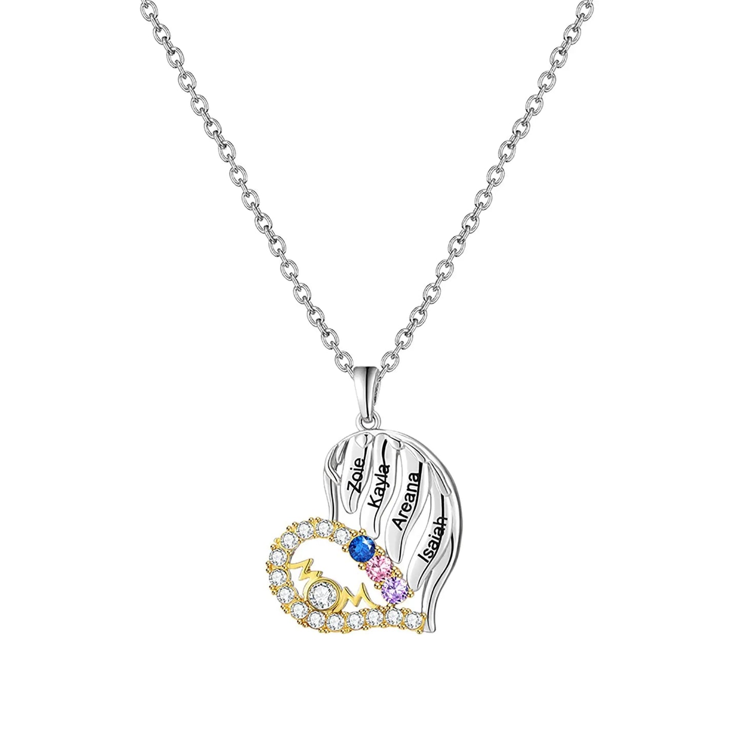 Customized Name Heart Shaped Semi Diamond Necklace Necklace Temperament Clavicle Chain - Blade & Thread