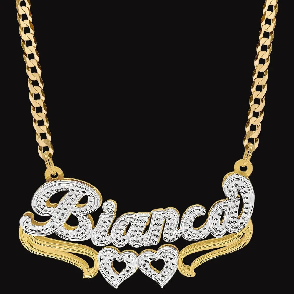 Customized Name Necklace Custom 3D Nameplate Personalized Double Electroplating Pendant nowadaysfashion