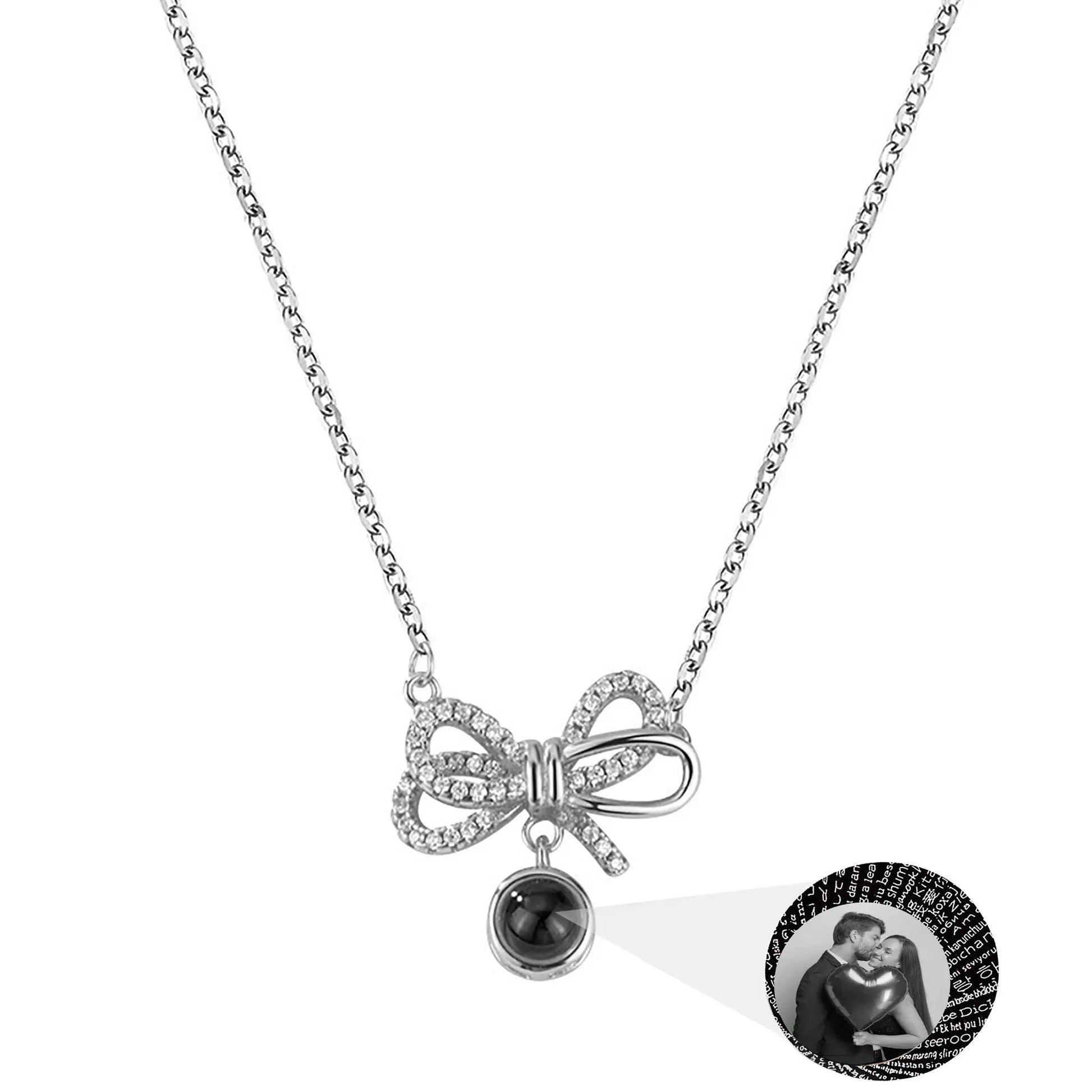 Customized Photo Bow Projection Memory Necklace - Blade & Thread