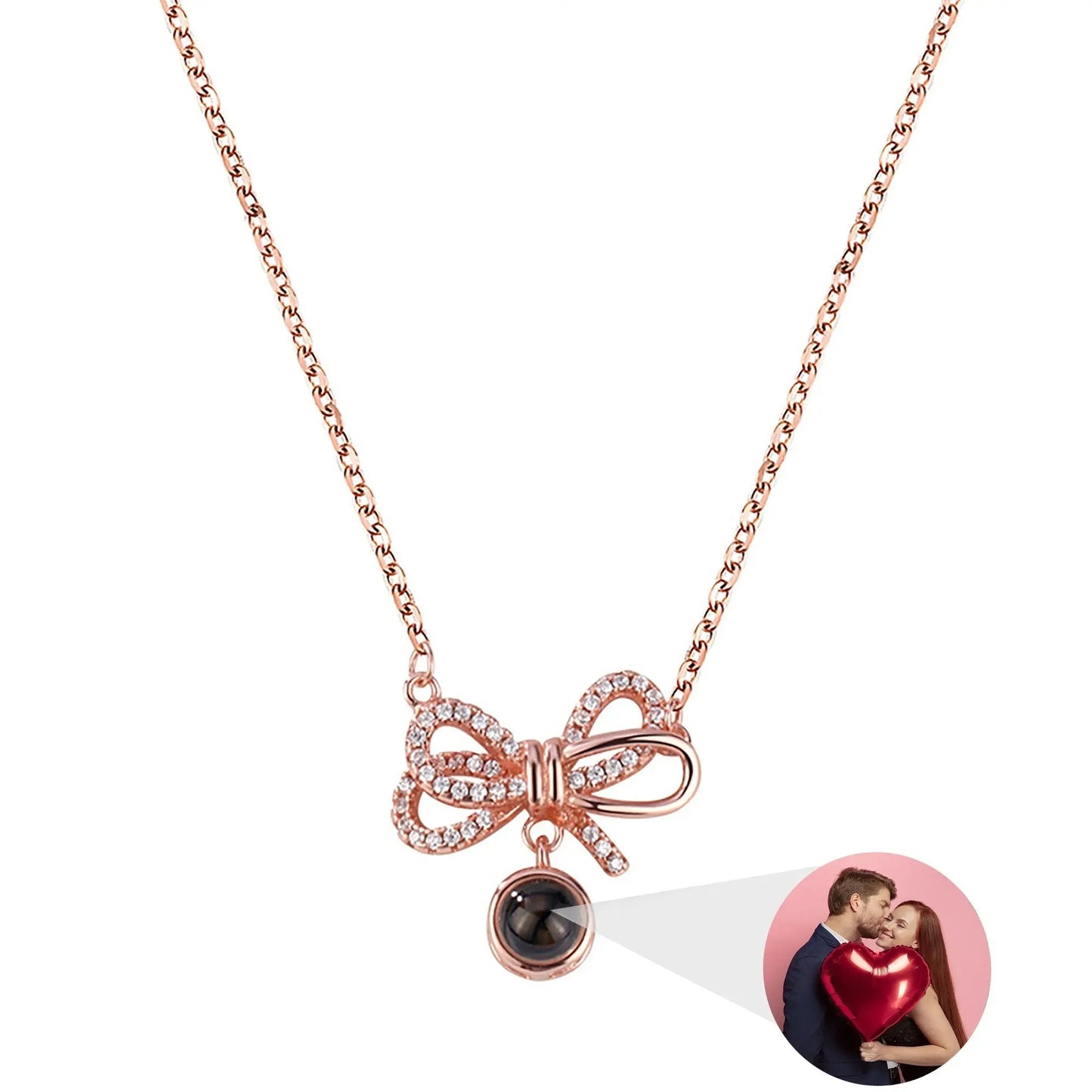 Customized Photo Bow Projection Memory Necklace - Blade & Thread