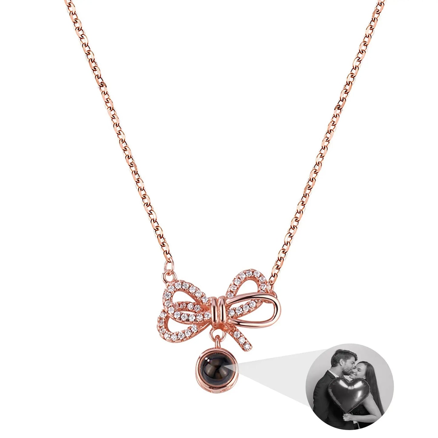 Customized Photo Bow Projection Memory Necklace - Blade & Thread