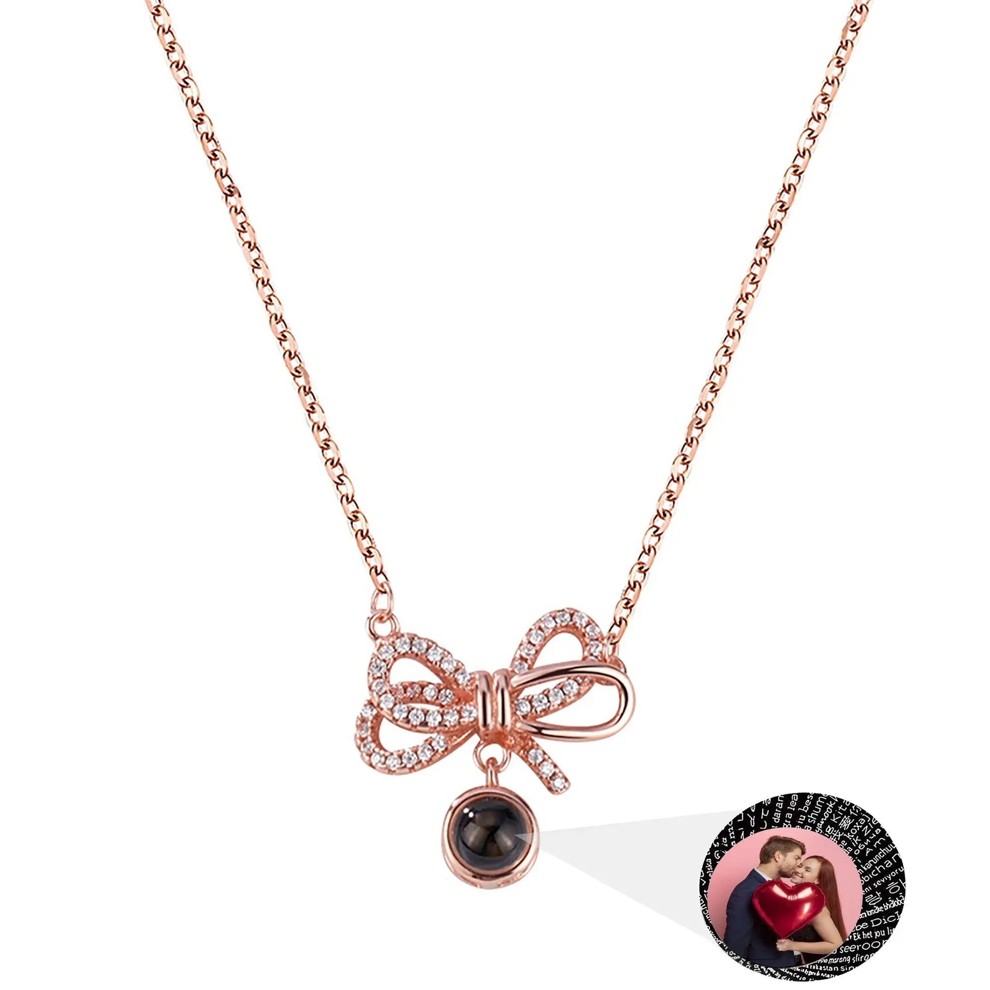 Customized Photo Bow Projection Memory Necklace - Blade & Thread