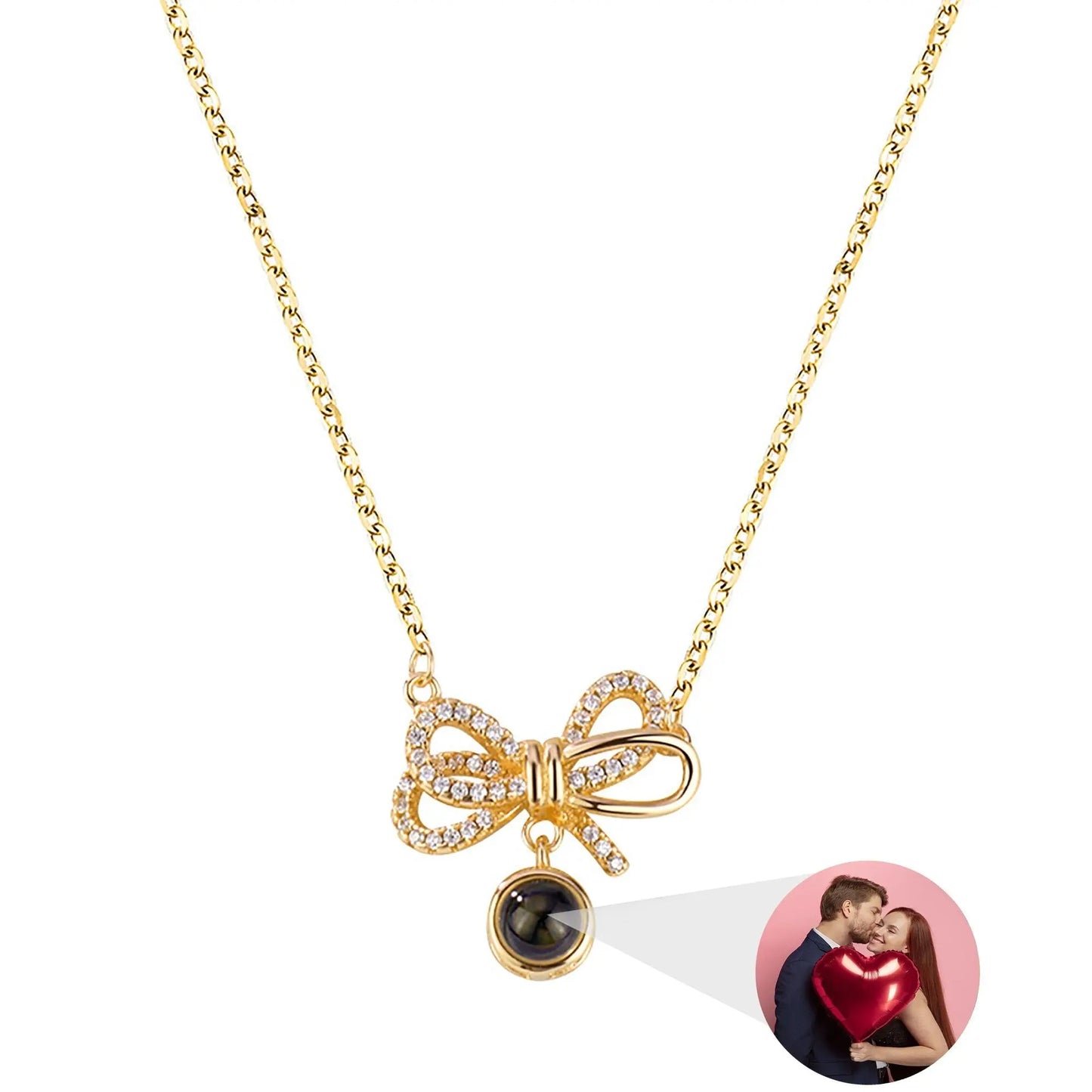 Customized Photo Bow Projection Memory Necklace - Blade & Thread