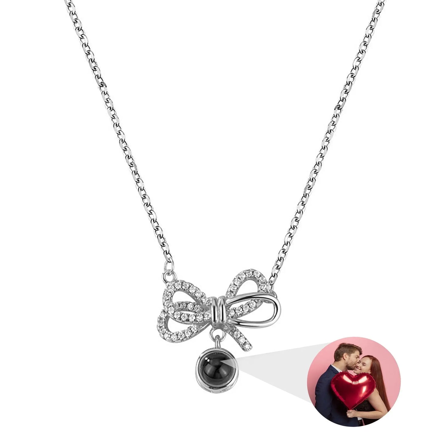 Customized Photo Bow Projection Memory Necklace - Blade & Thread