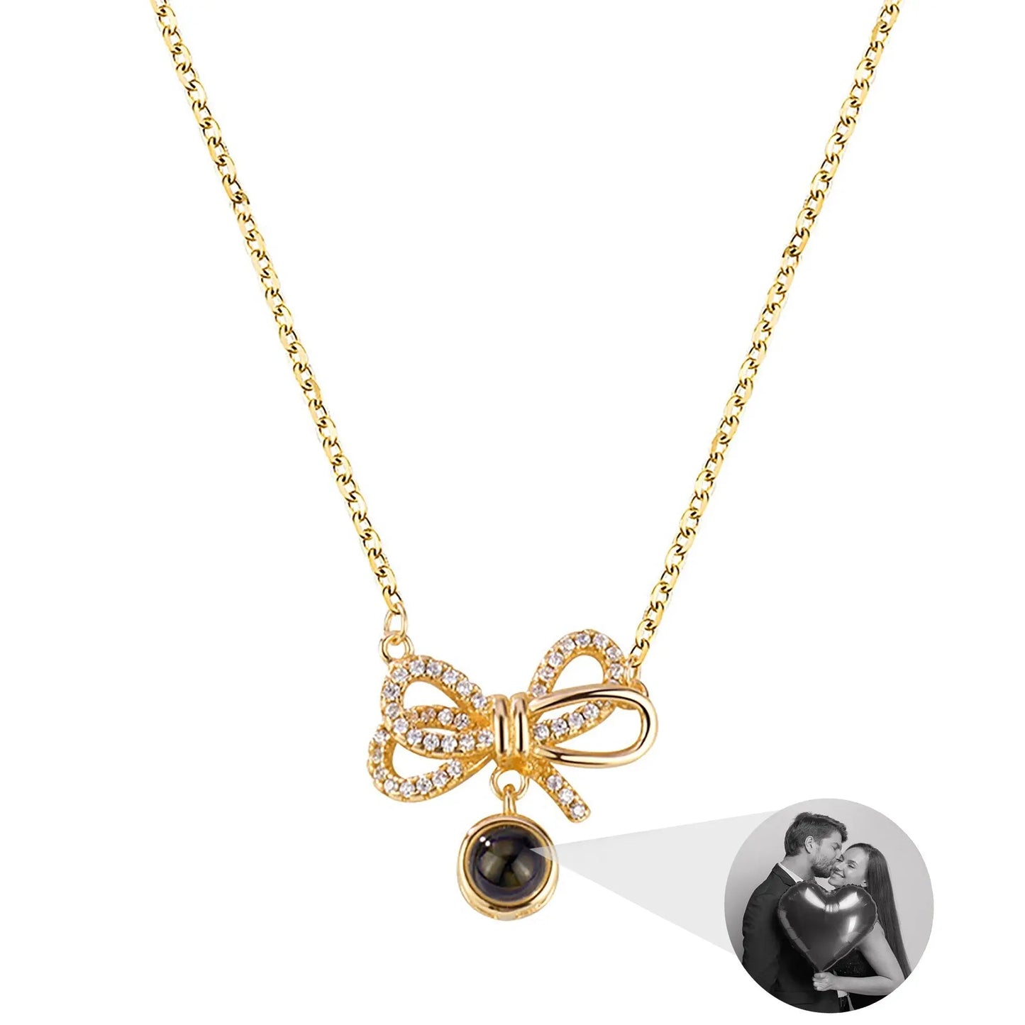 Customized Photo Bow Projection Memory Necklace - Blade & Thread