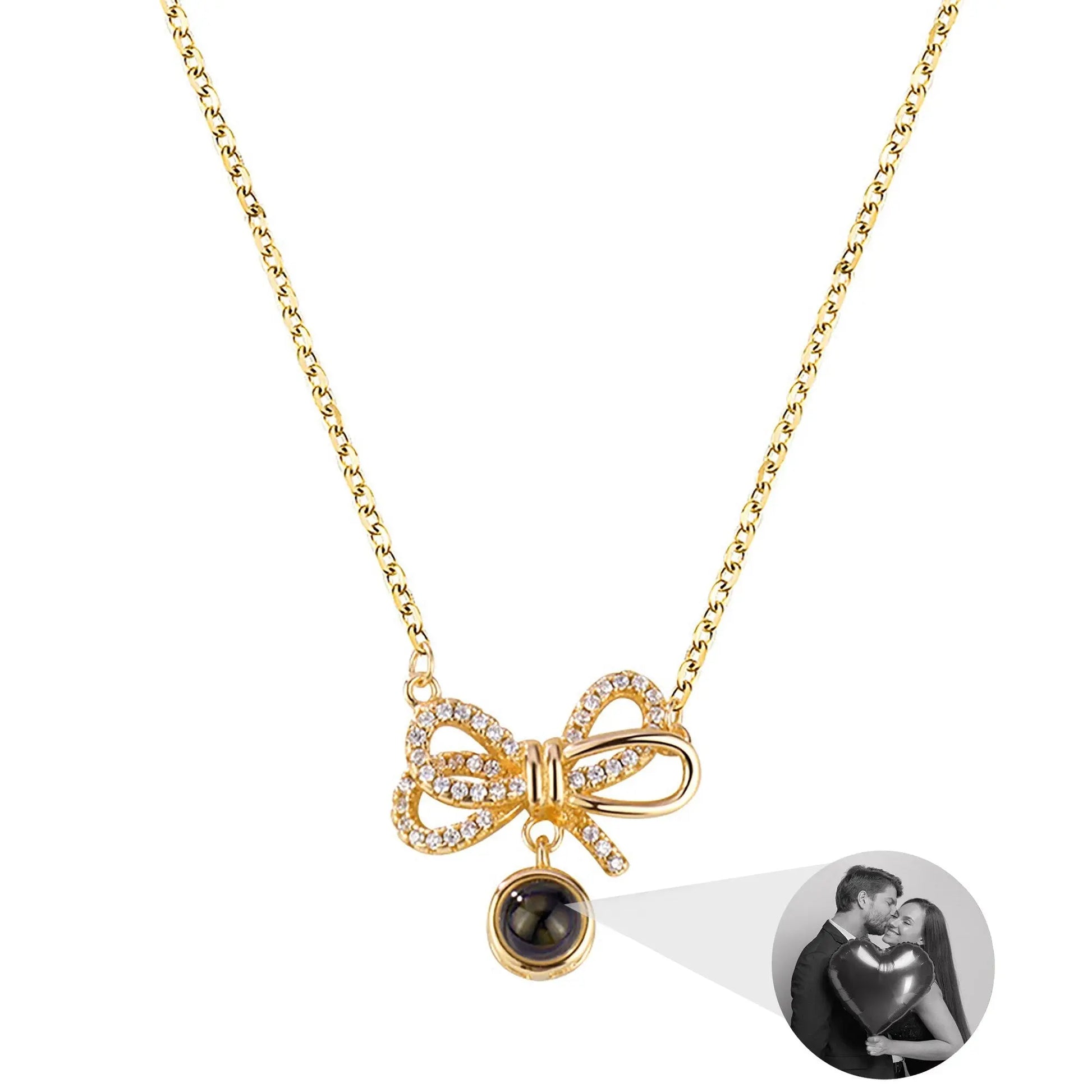 Customized Photo Bow Projection Memory Necklace - Blade & Thread