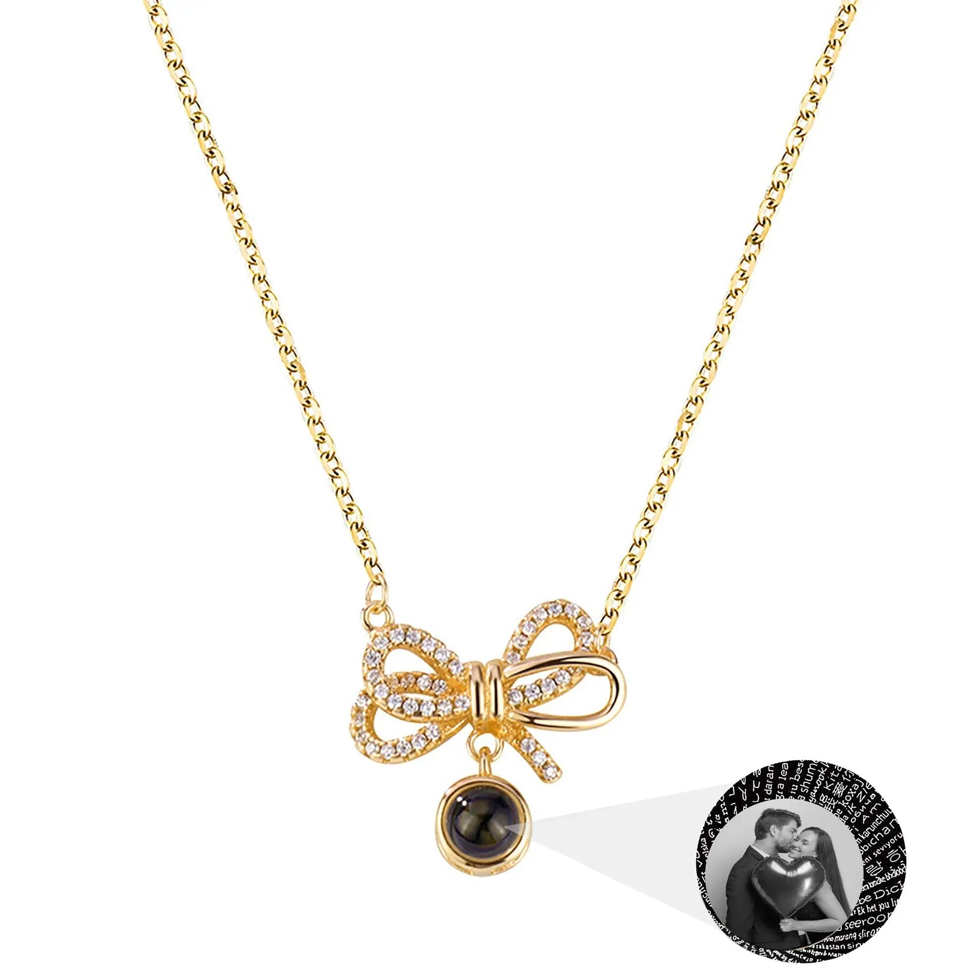 Customized Photo Bow Projection Memory Necklace - Blade & Thread
