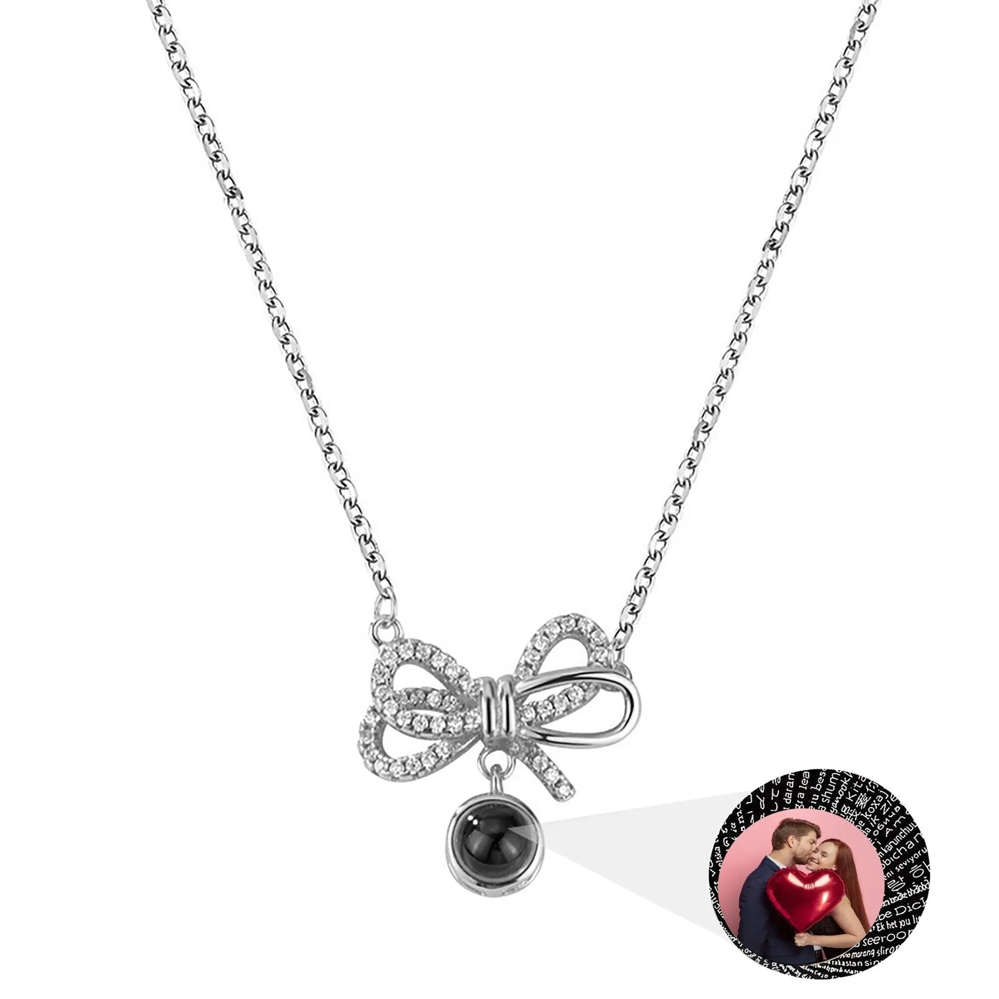 Customized Photo Bow Projection Memory Necklace - Blade & Thread