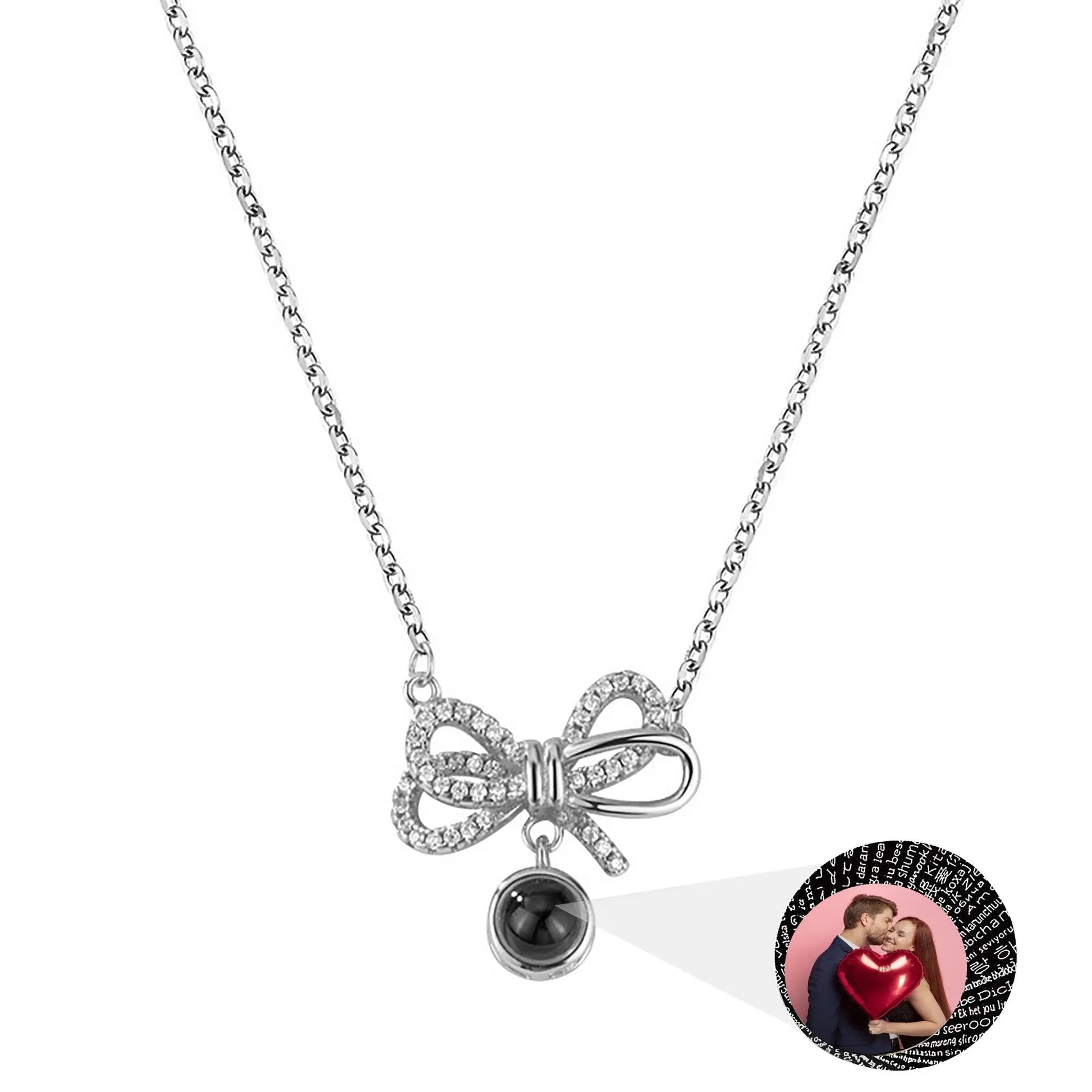 Customized Photo Bow Projection Memory Necklace - Blade & Thread