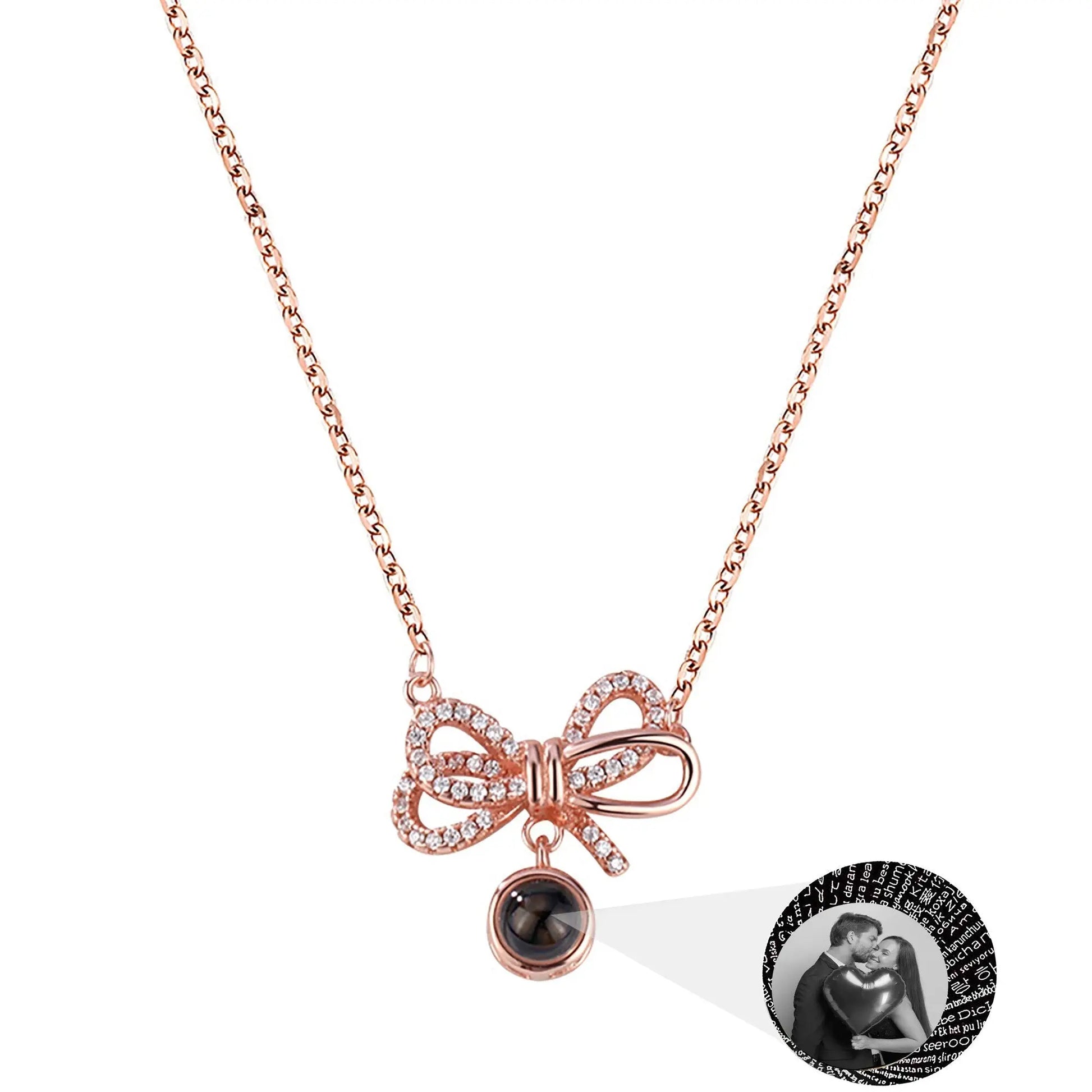 Customized Photo Bow Projection Memory Necklace - Blade & Thread