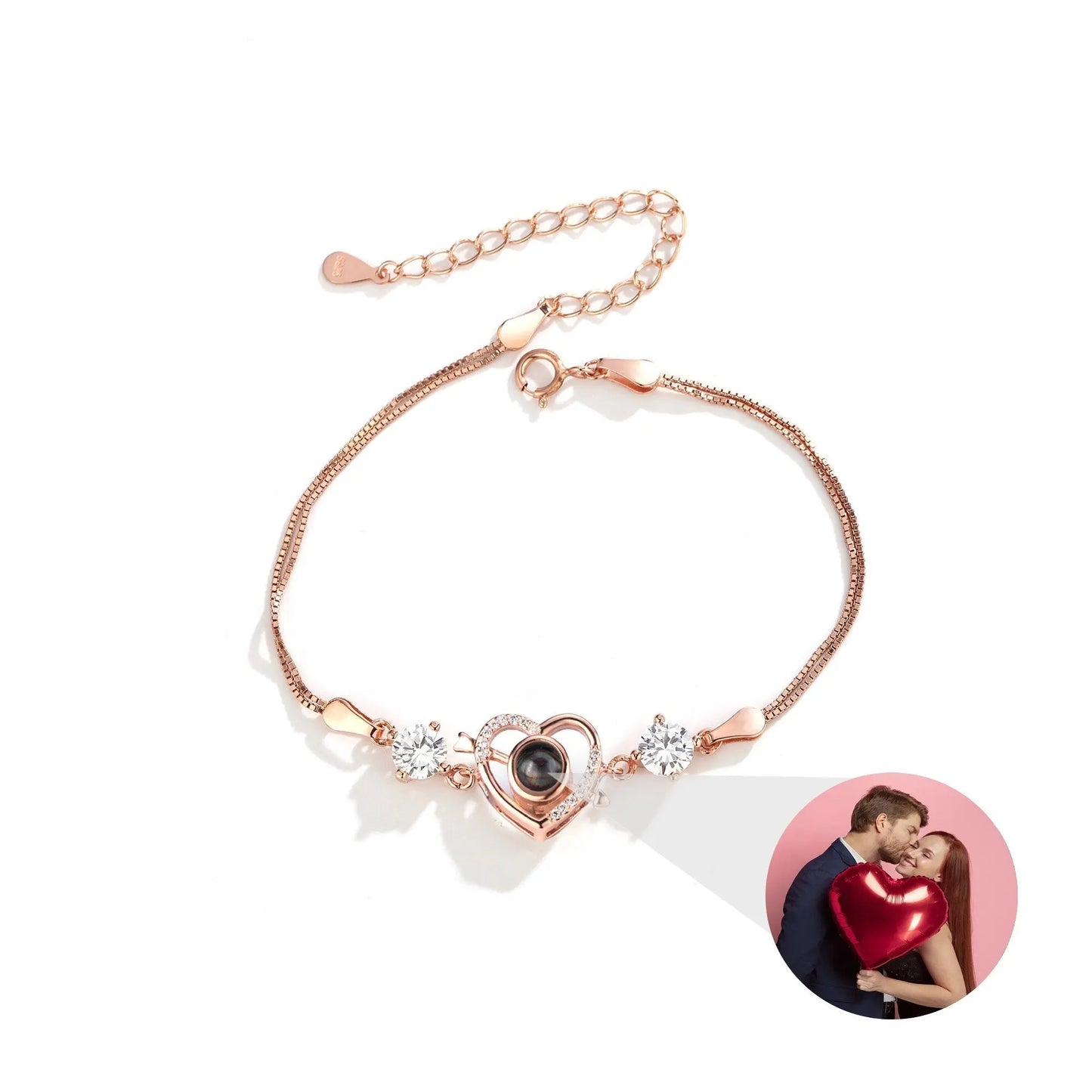 Customized photo Cupid love projection bracelet Personalized Memorial Bracelets - Blade & Thread