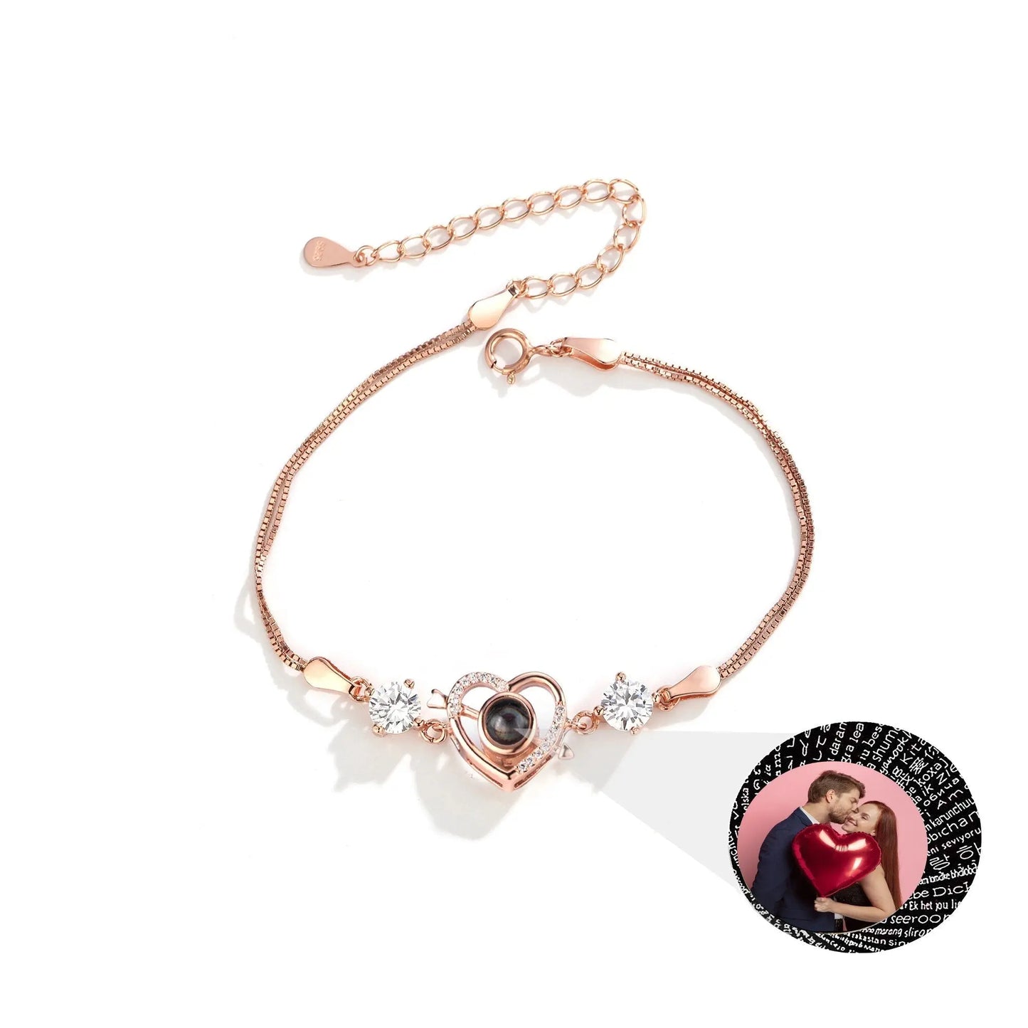 Customized photo Cupid love projection bracelet Personalized Memorial Bracelets - Blade & Thread