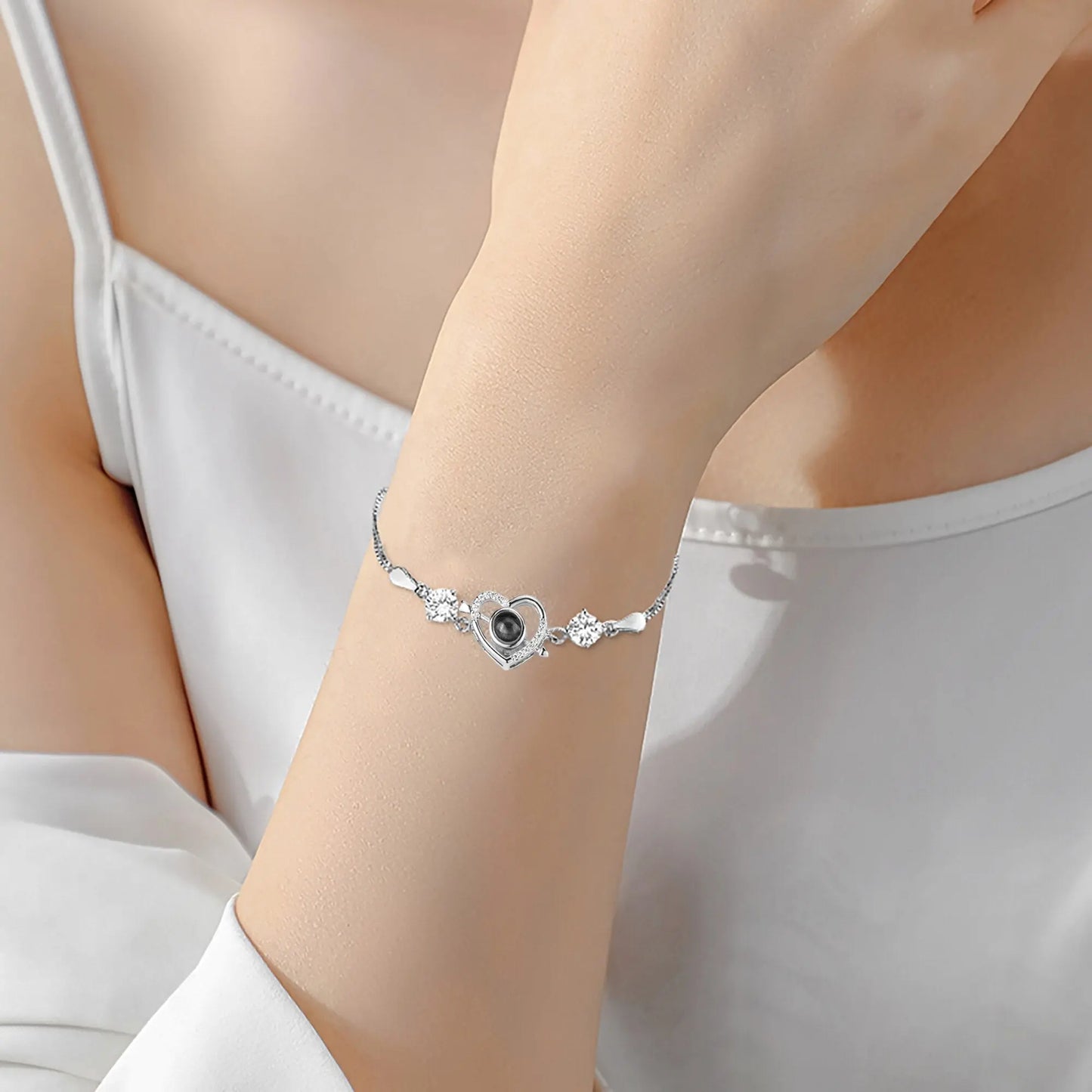 Customized photo Cupid love projection bracelet Personalized Memorial Bracelets - Blade & Thread