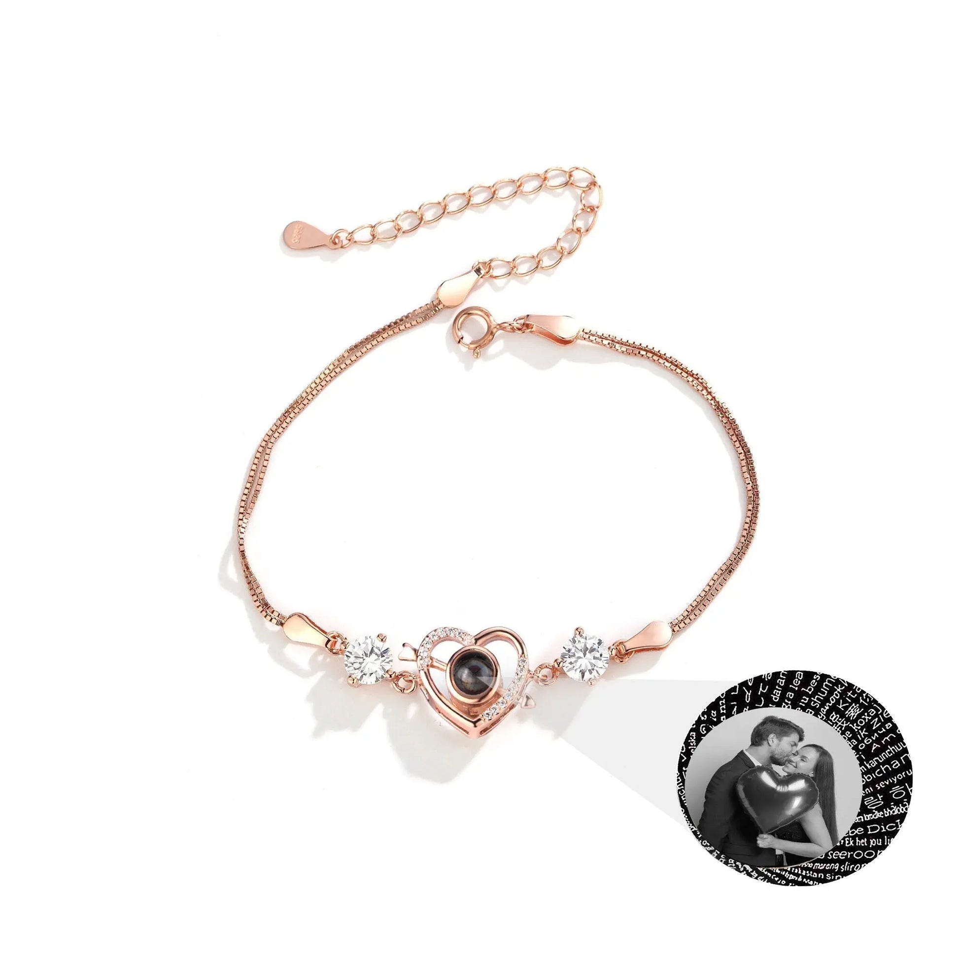 Customized photo Cupid love projection bracelet Personalized Memorial Bracelets - Blade & Thread