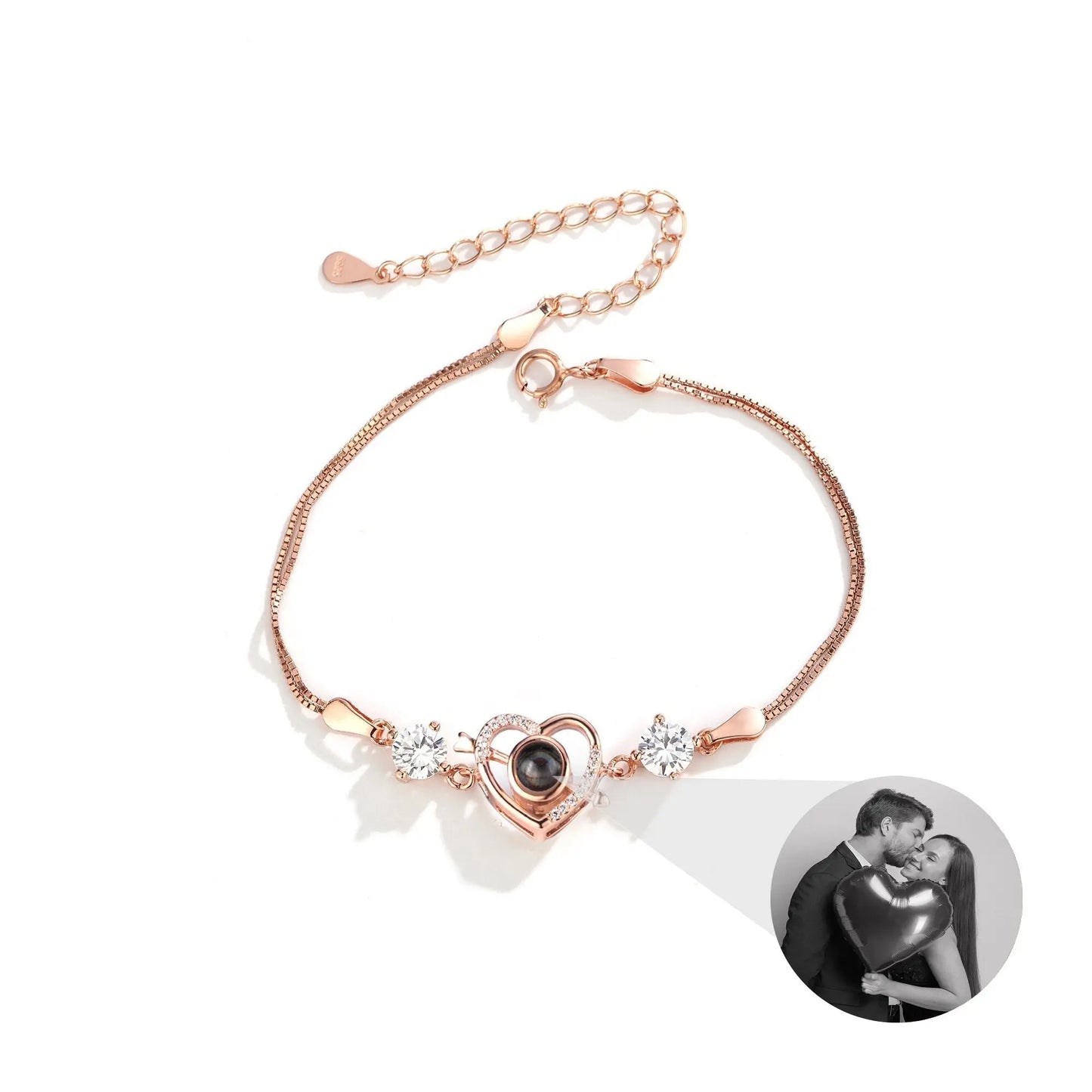 Customized photo Cupid love projection bracelet Personalized Memorial Bracelets - Blade & Thread
