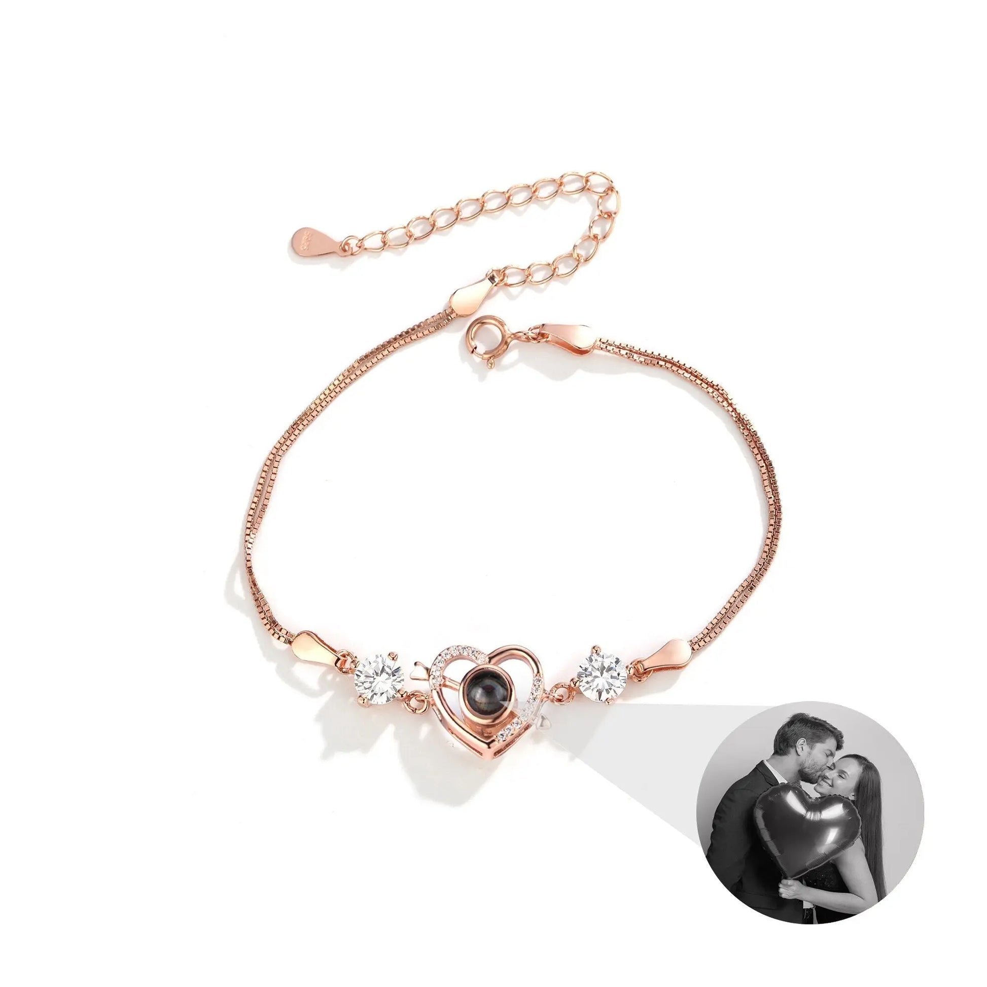 Customized photo Cupid love projection bracelet Personalized Memorial Bracelets - Blade & Thread