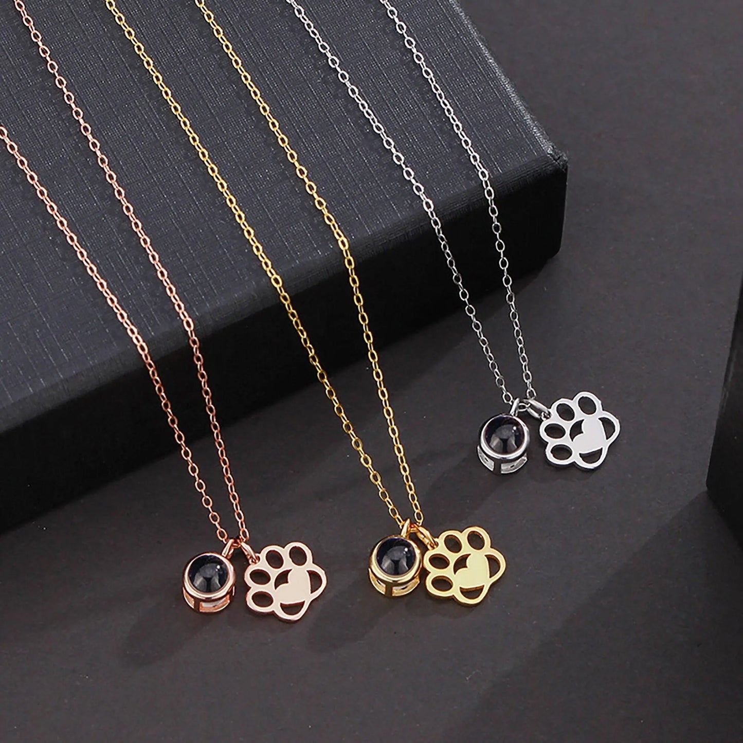 Customized Photo Dog Paws Projection Necklace Pendant Jewelry For Lover Girlfriend - Blade & Thread