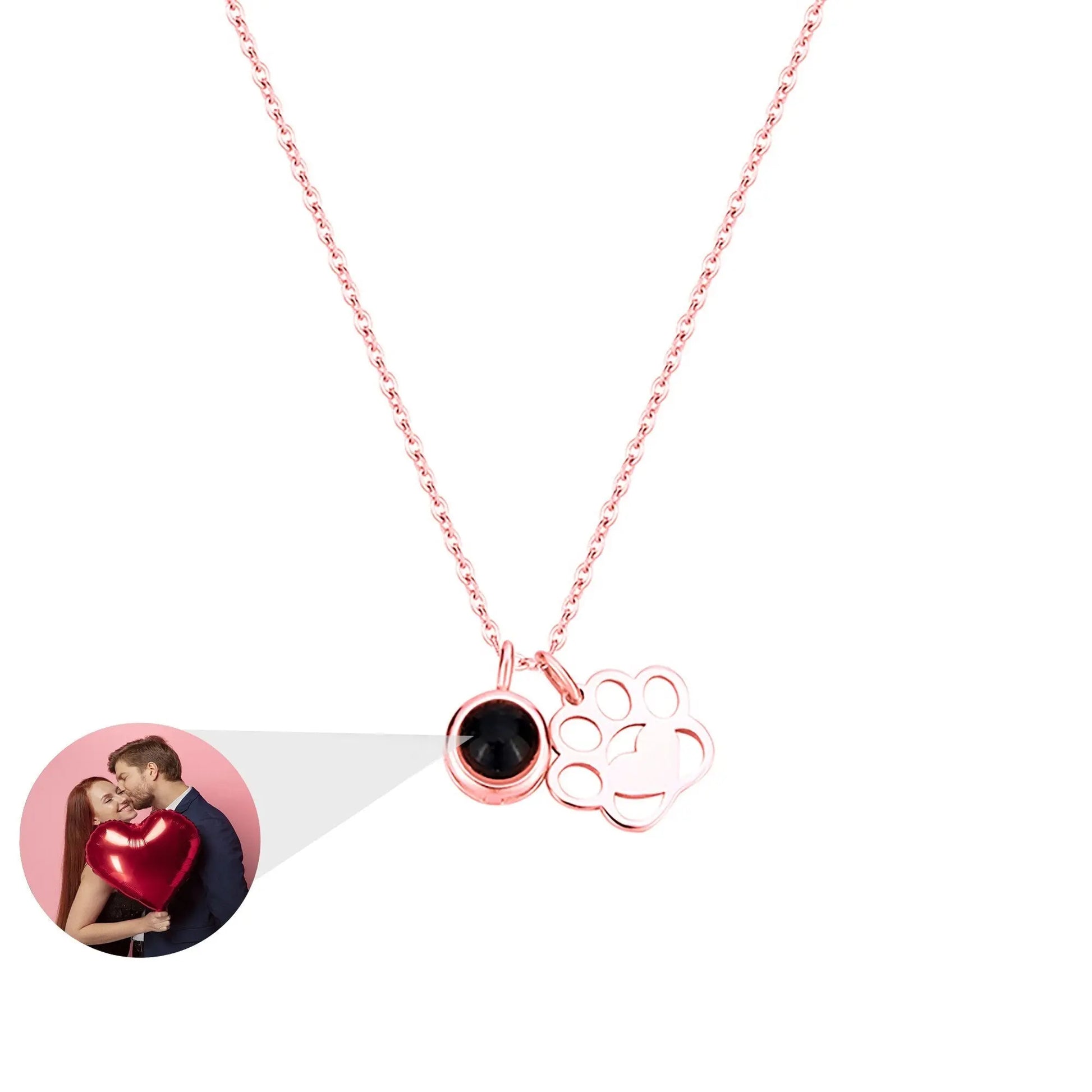 Customized Photo Dog Paws Projection Necklace Pendant Jewelry For Lover Girlfriend - Blade & Thread