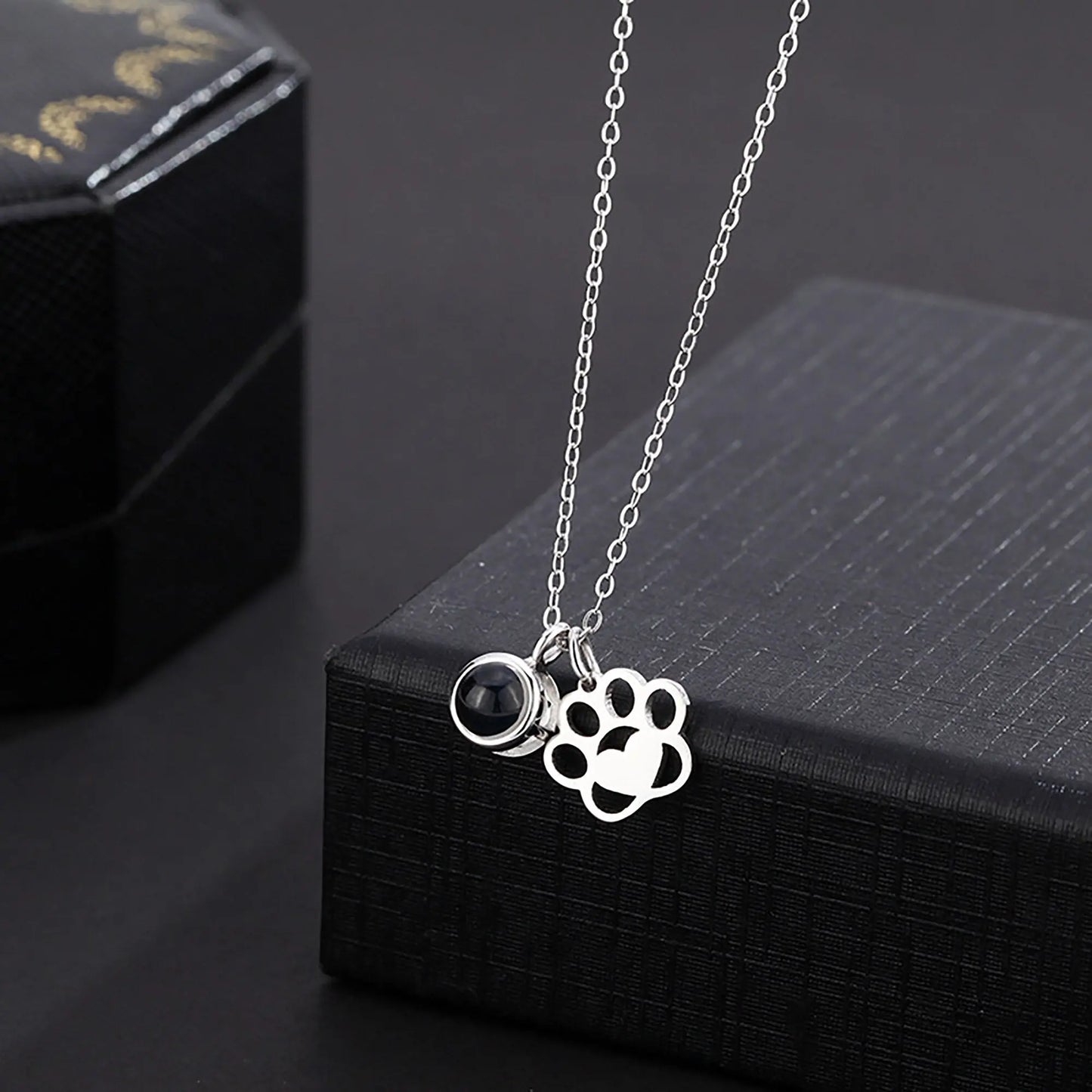 Customized Photo Dog Paws Projection Necklace Pendant Jewelry For Lover Girlfriend - Blade & Thread