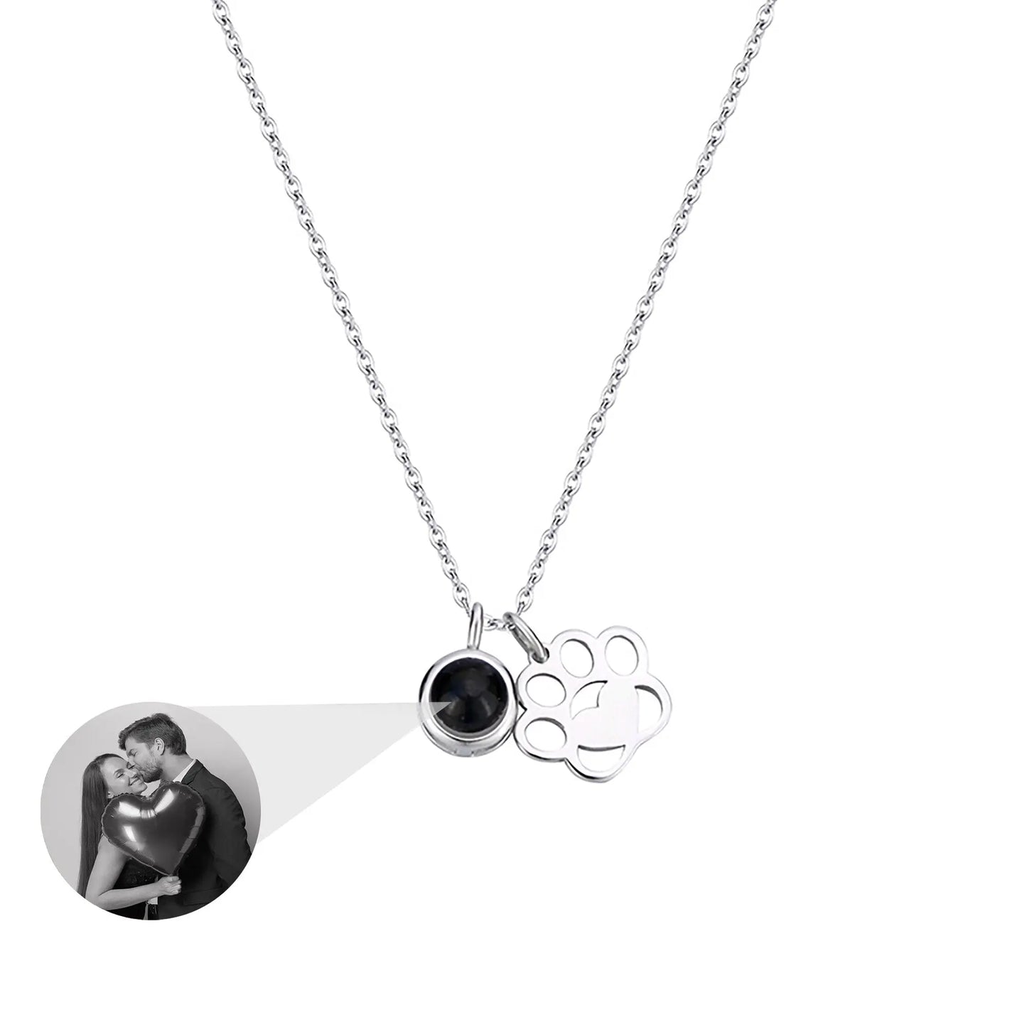 Customized Photo Dog Paws Projection Necklace Pendant Jewelry For Lover Girlfriend - Blade & Thread