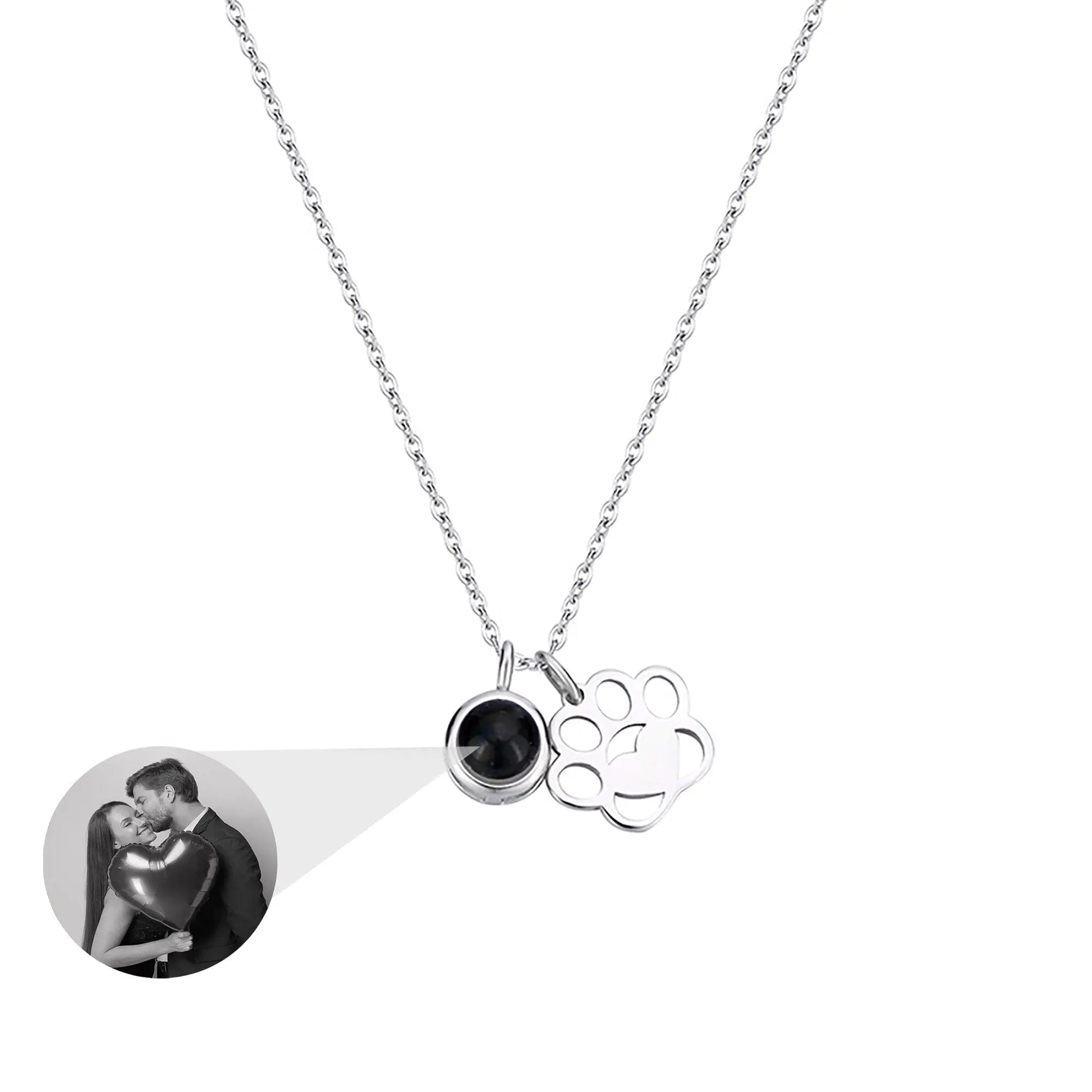 Customized Photo Dog Paws Projection Necklace Pendant Jewelry For Lover Girlfriend - Blade & Thread