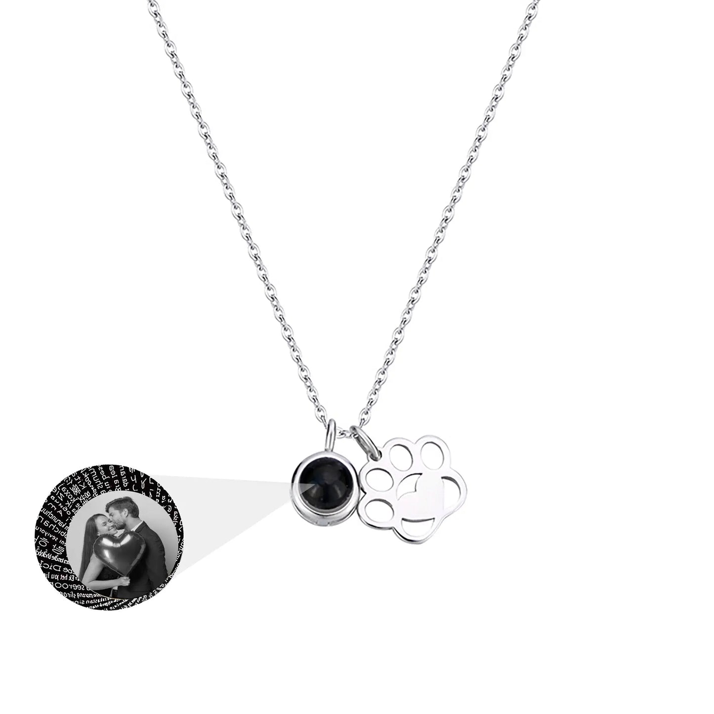 Customized Photo Dog Paws Projection Necklace Pendant Jewelry For Lover Girlfriend - Blade & Thread