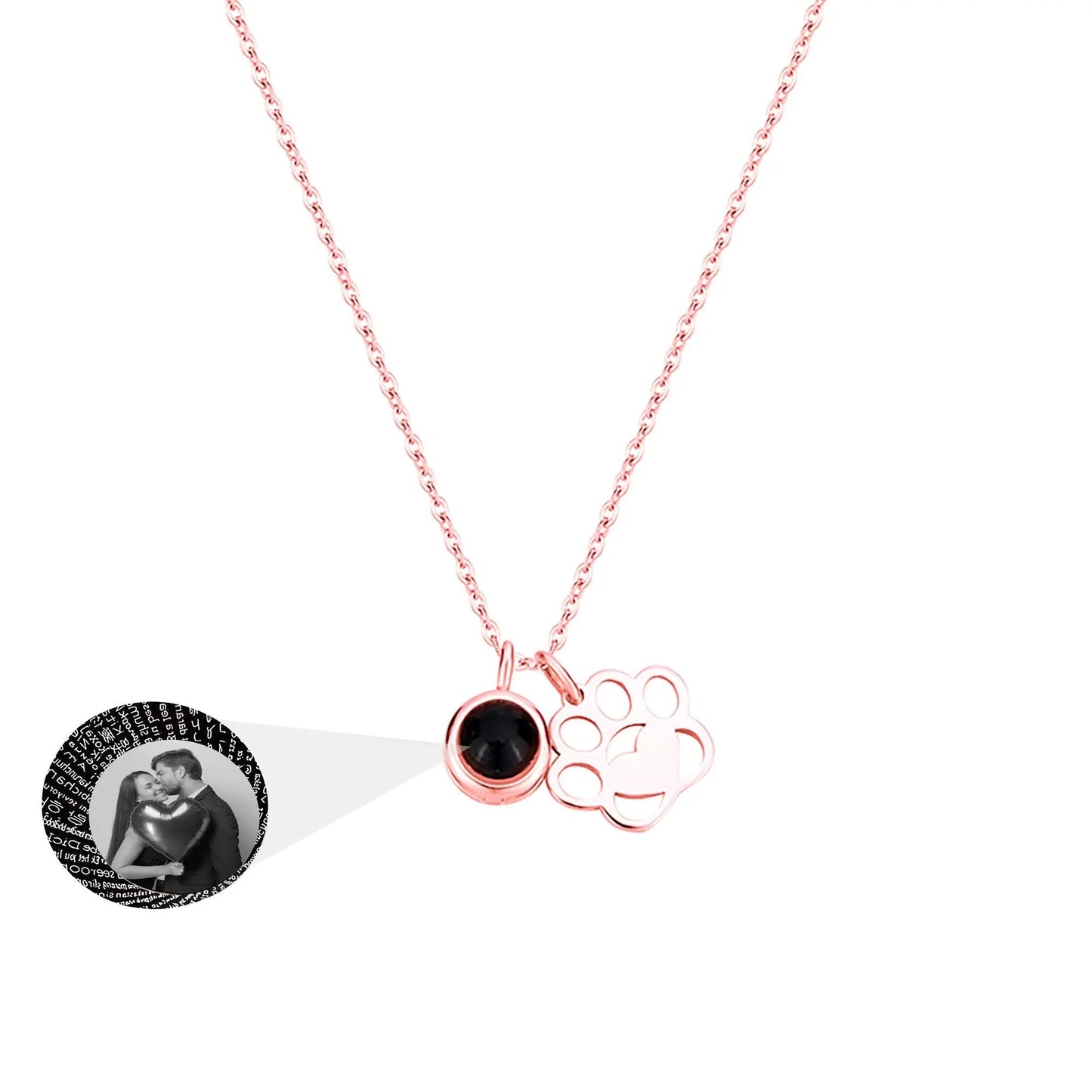 Customized Photo Dog Paws Projection Necklace Pendant Jewelry For Lover Girlfriend - Blade & Thread
