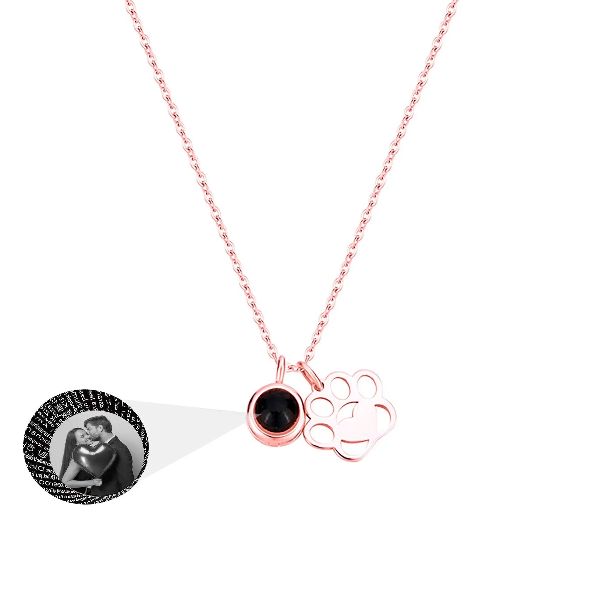 Customized Photo Dog Paws Projection Necklace Pendant Jewelry For Lover Girlfriend - Blade & Thread