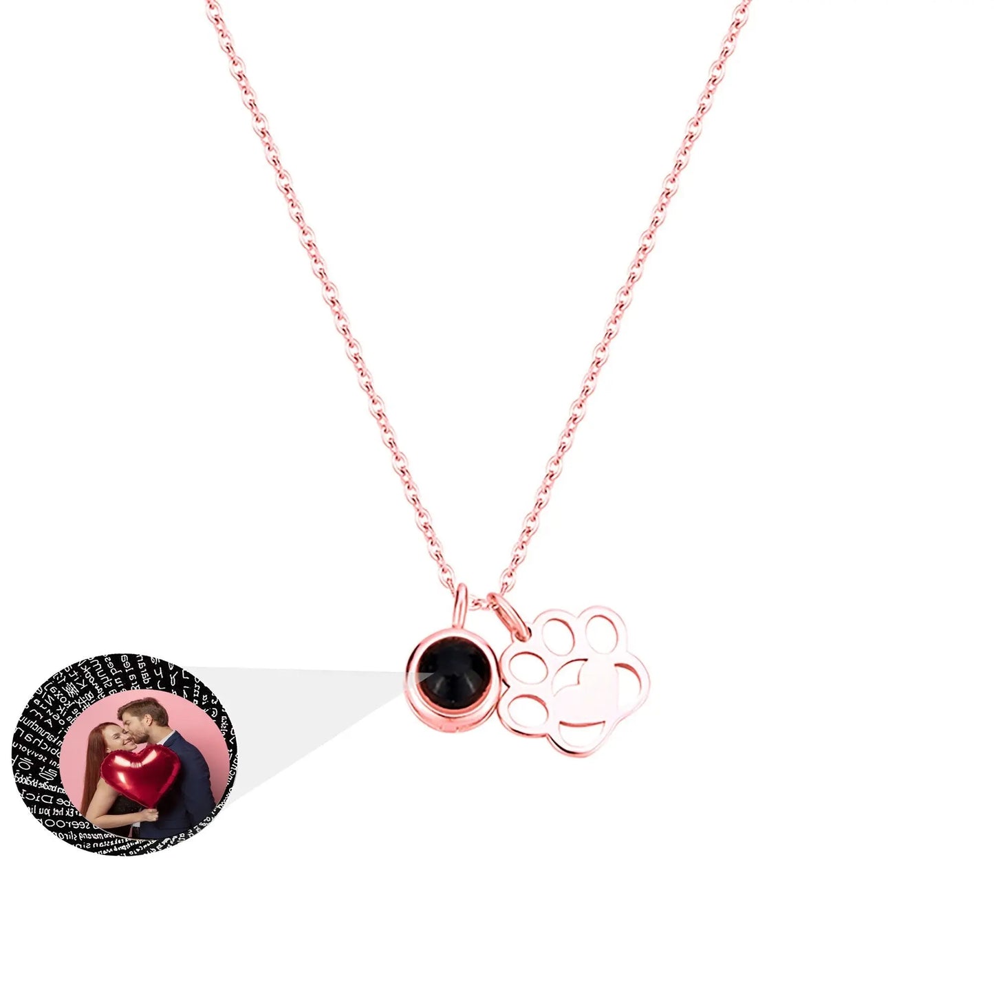 Customized Photo Dog Paws Projection Necklace Pendant Jewelry For Lover Girlfriend - Blade & Thread