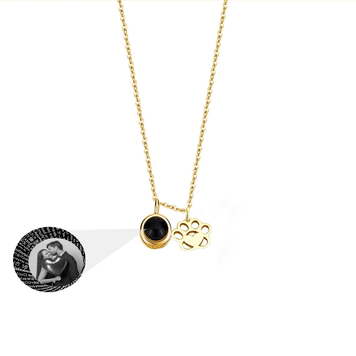 Customized Photo Dog Paws Projection Necklace Pendant Jewelry For Lover Girlfriend - Blade & Thread