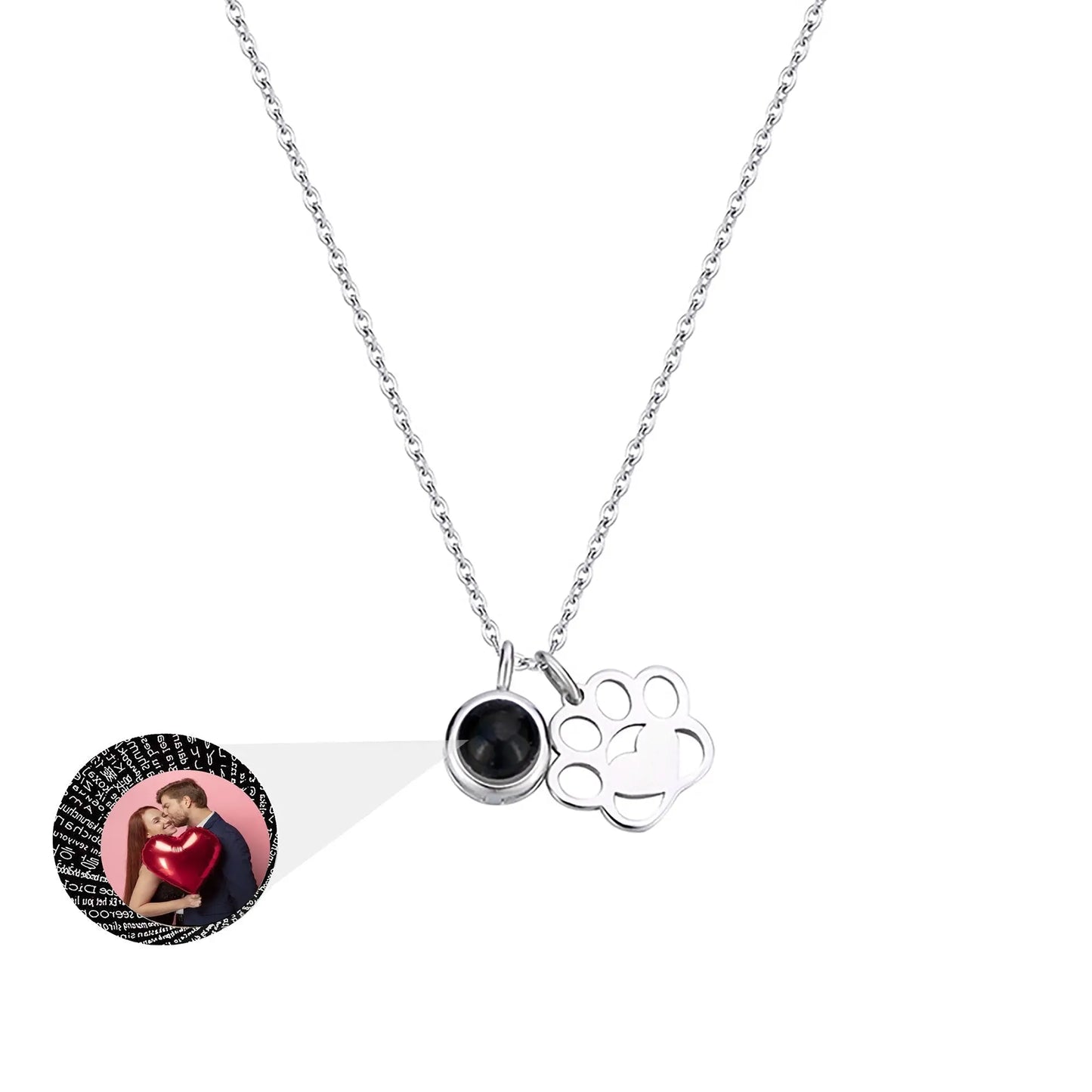 Customized Photo Dog Paws Projection Necklace Pendant Jewelry For Lover Girlfriend - Blade & Thread