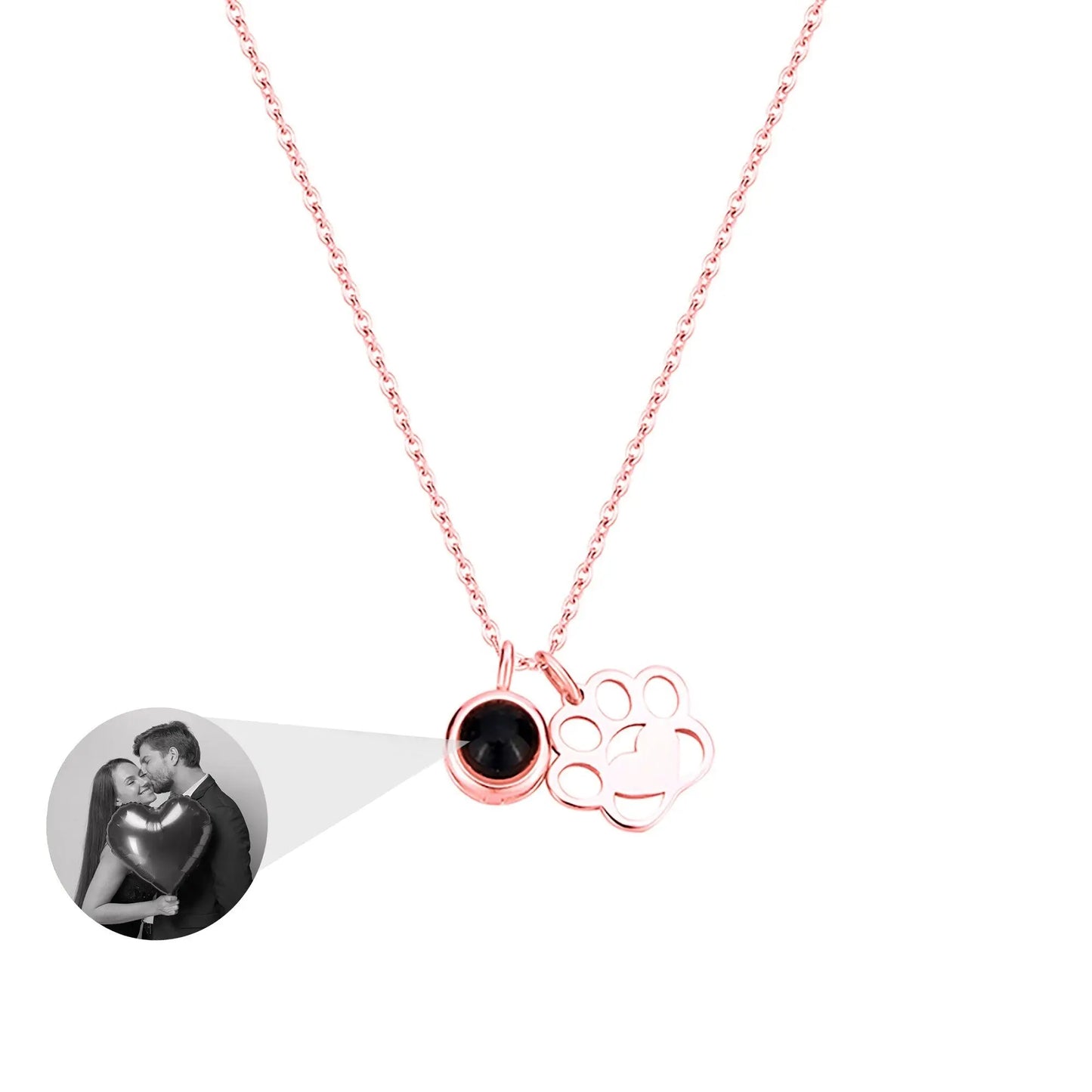 Customized Photo Dog Paws Projection Necklace Pendant Jewelry For Lover Girlfriend - Blade & Thread