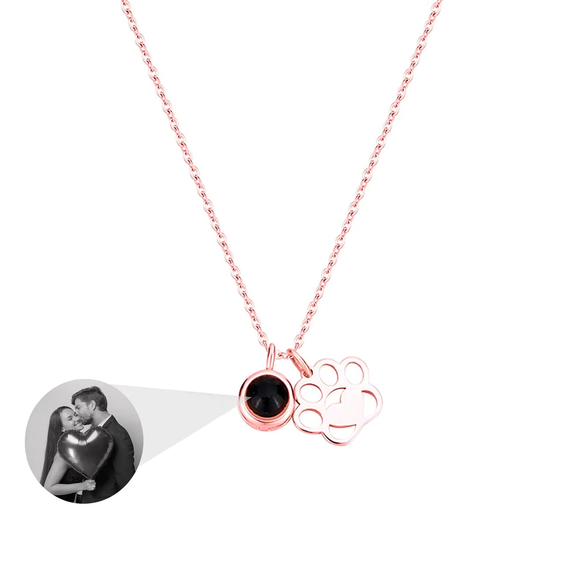 Customized Photo Dog Paws Projection Necklace Pendant Jewelry For Lover Girlfriend - Blade & Thread