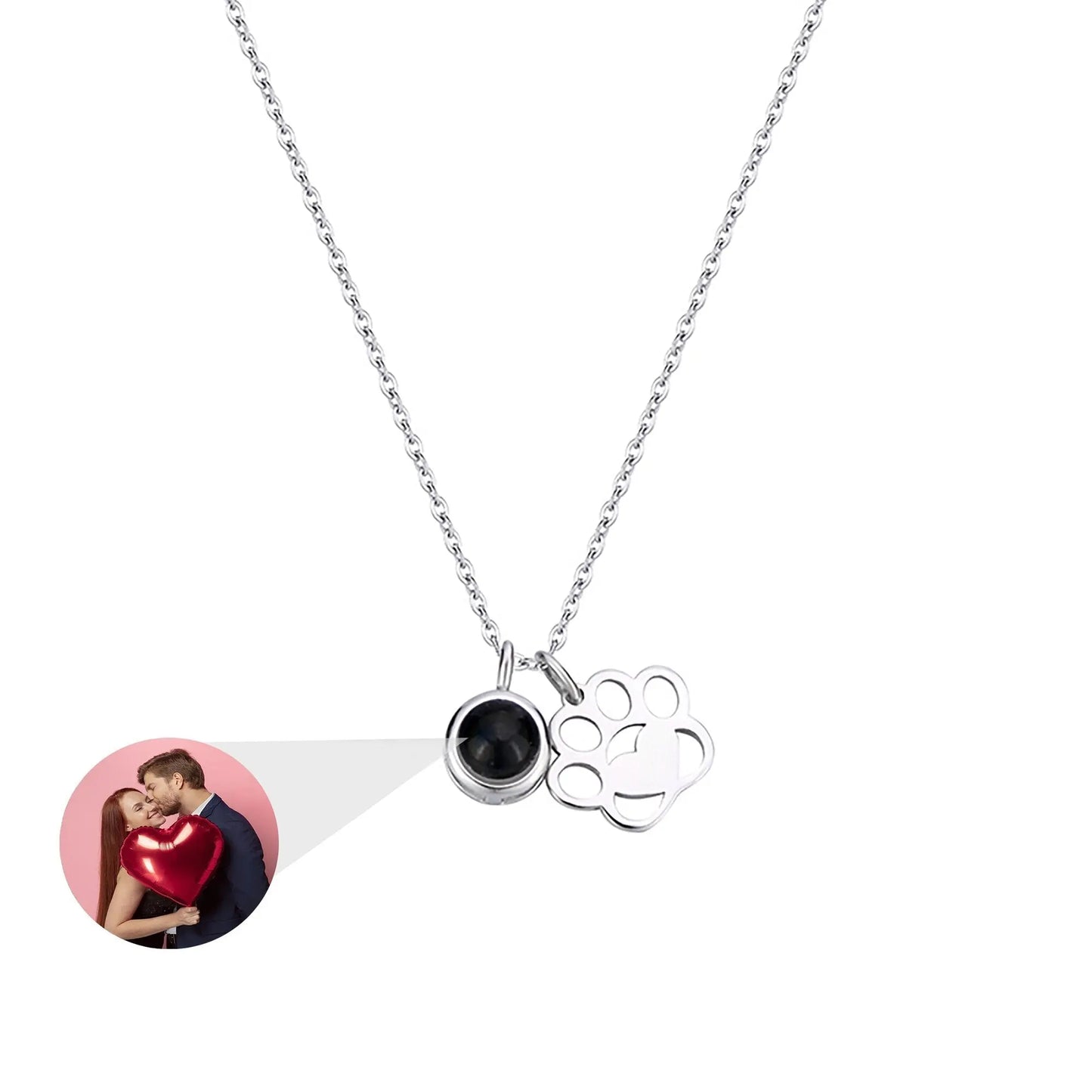 Customized Photo Dog Paws Projection Necklace Pendant Jewelry For Lover Girlfriend - Blade & Thread