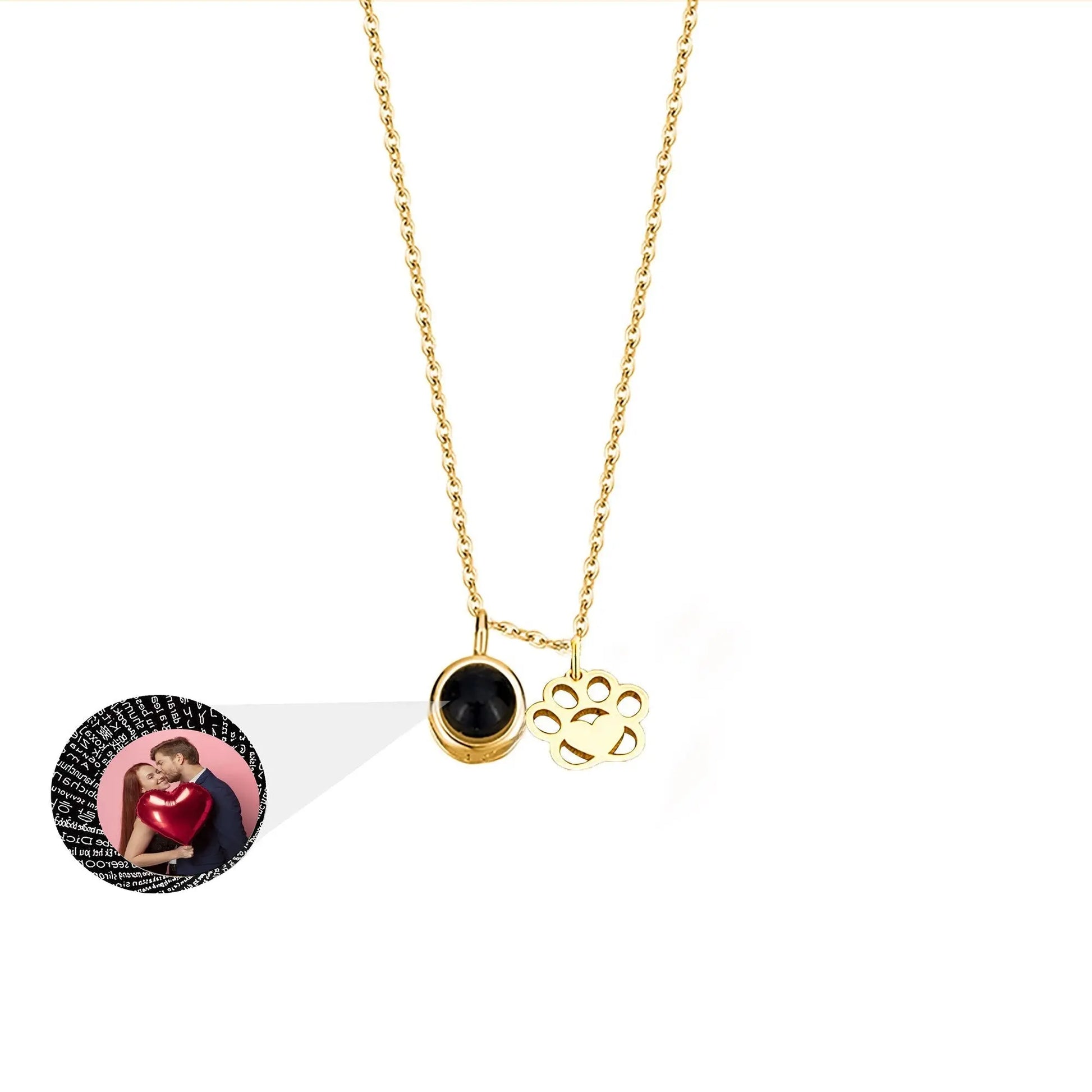 Customized Photo Dog Paws Projection Necklace Pendant Jewelry For Lover Girlfriend - Blade & Thread