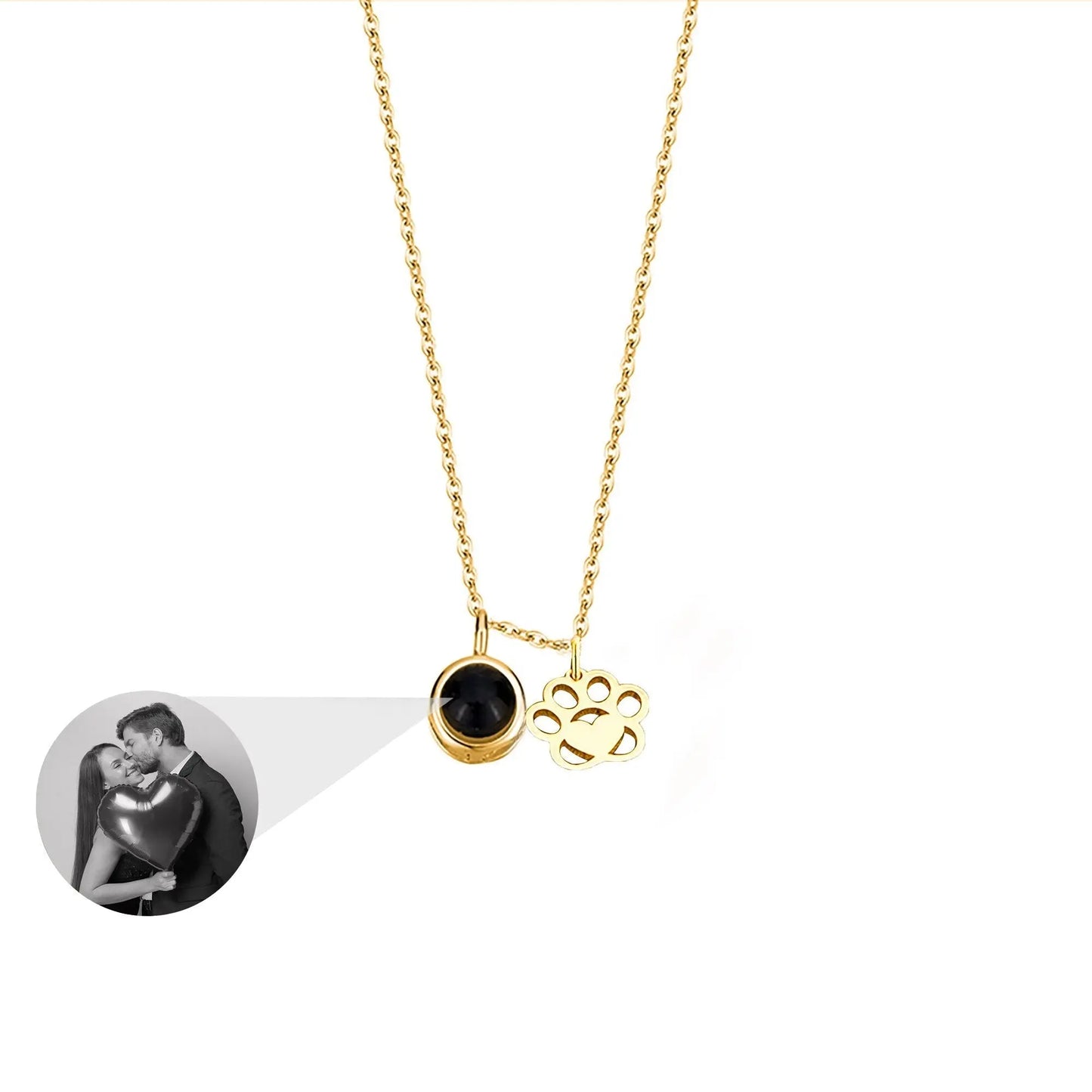 Customized Photo Dog Paws Projection Necklace Pendant Jewelry For Lover Girlfriend - Blade & Thread
