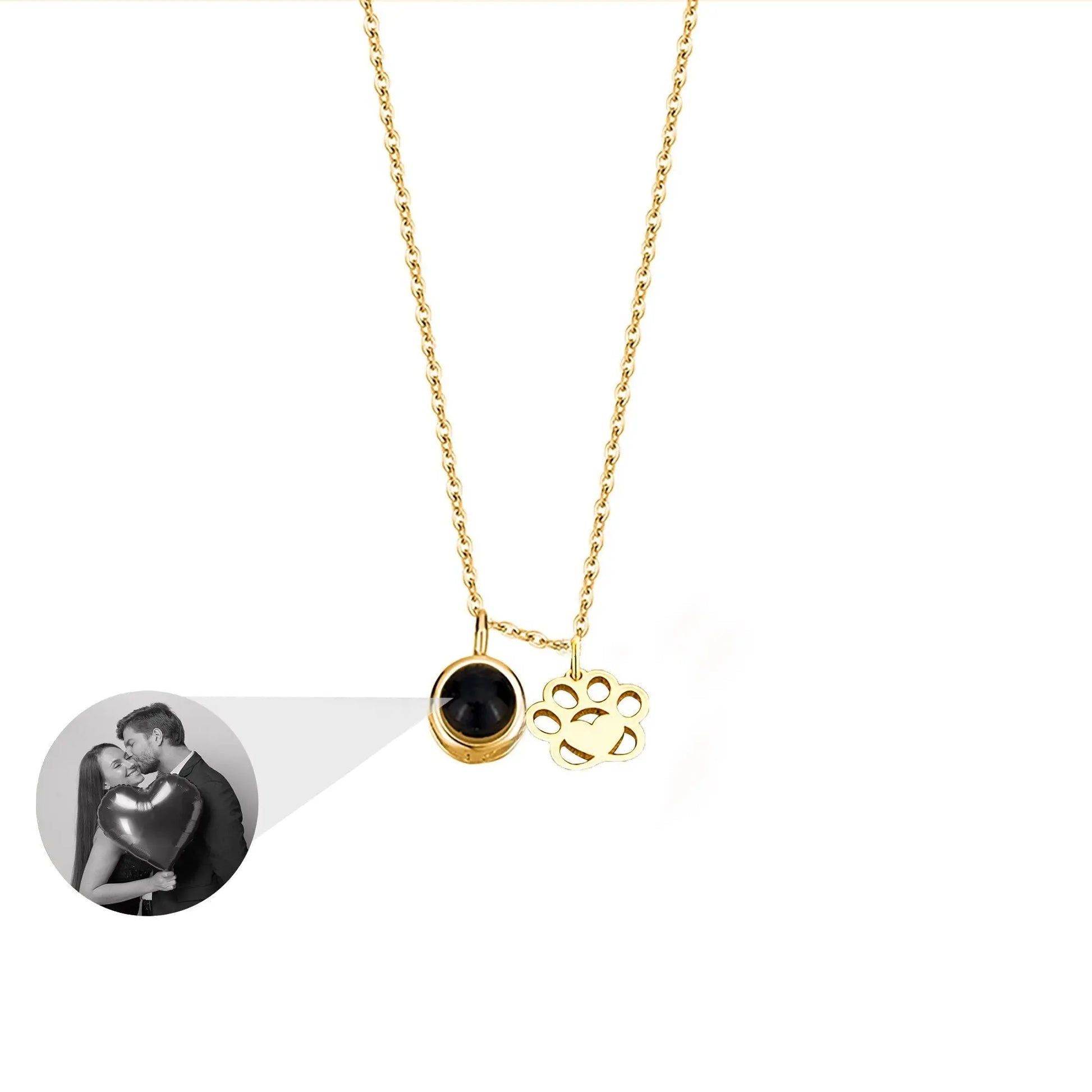 Customized Photo Dog Paws Projection Necklace Pendant Jewelry For Lover Girlfriend - Blade & Thread