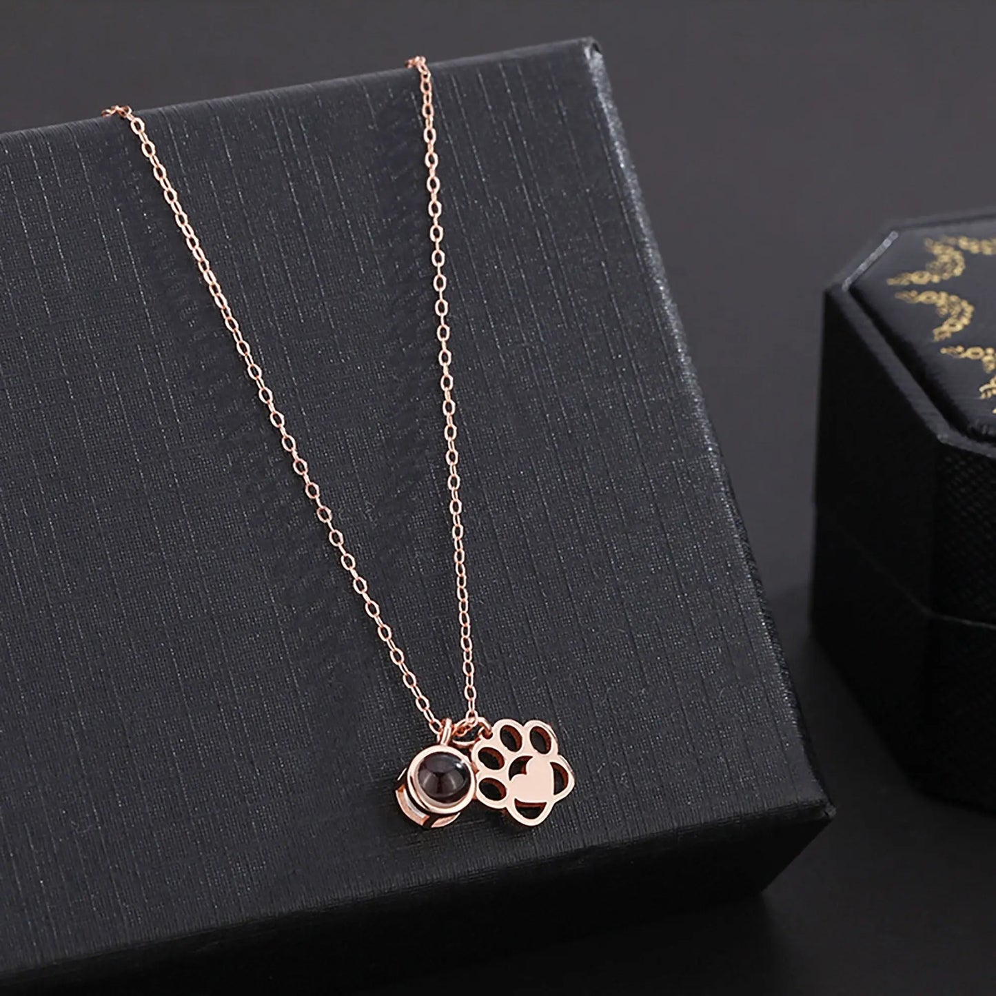 Customized Photo Dog Paws Projection Necklace Pendant Jewelry For Lover Girlfriend - Blade & Thread