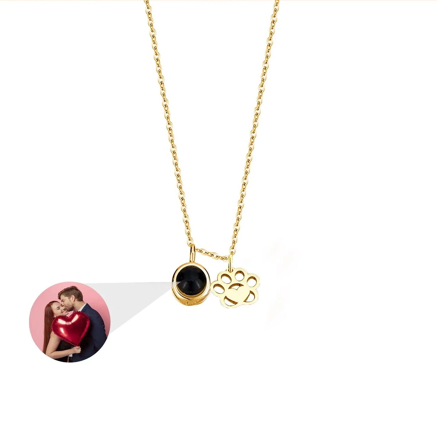 Customized Photo Dog Paws Projection Necklace Pendant Jewelry For Lover Girlfriend - Blade & Thread
