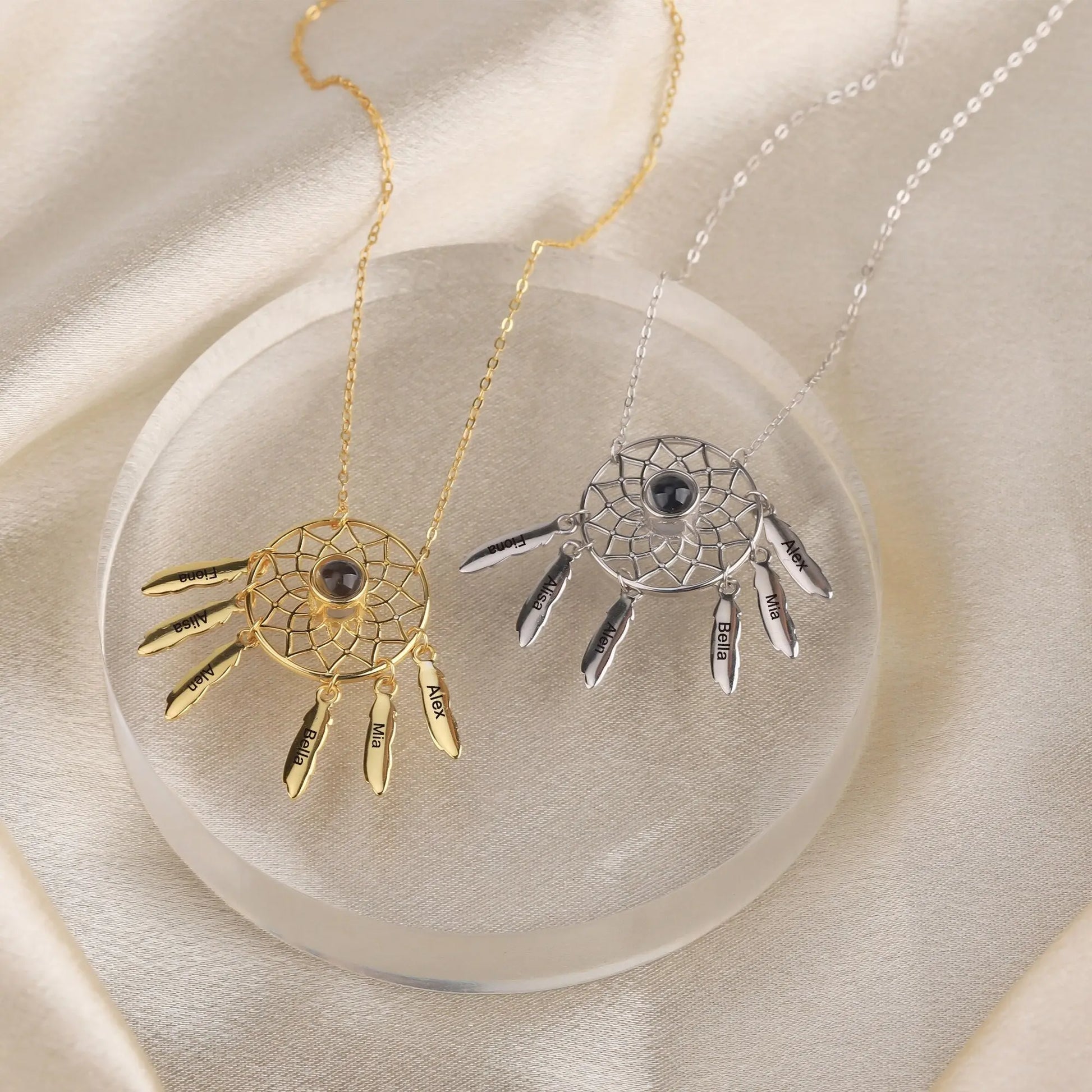 Customized Photo Dream catcher Projection Pendant Necklace - Blade & Thread