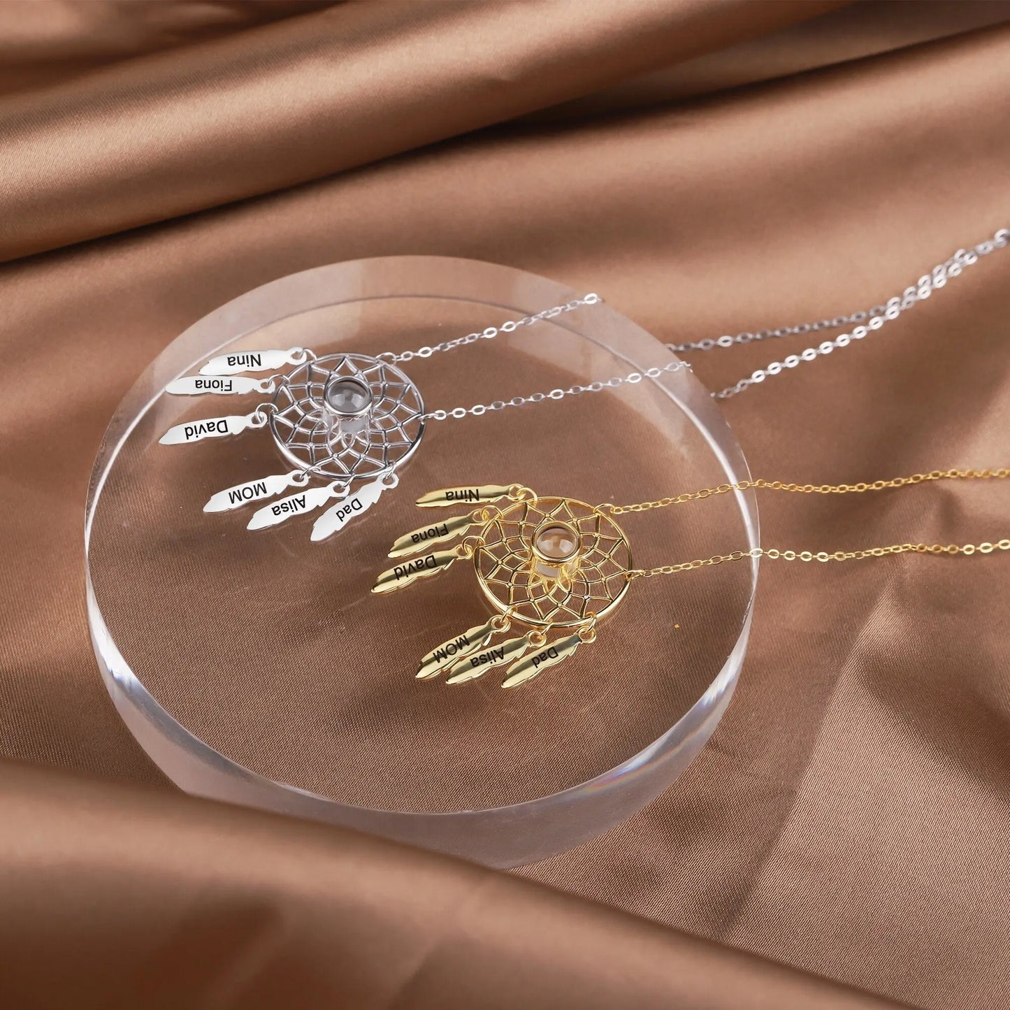 Customized Photo Dream catcher Projection Pendant Necklace - Blade & Thread