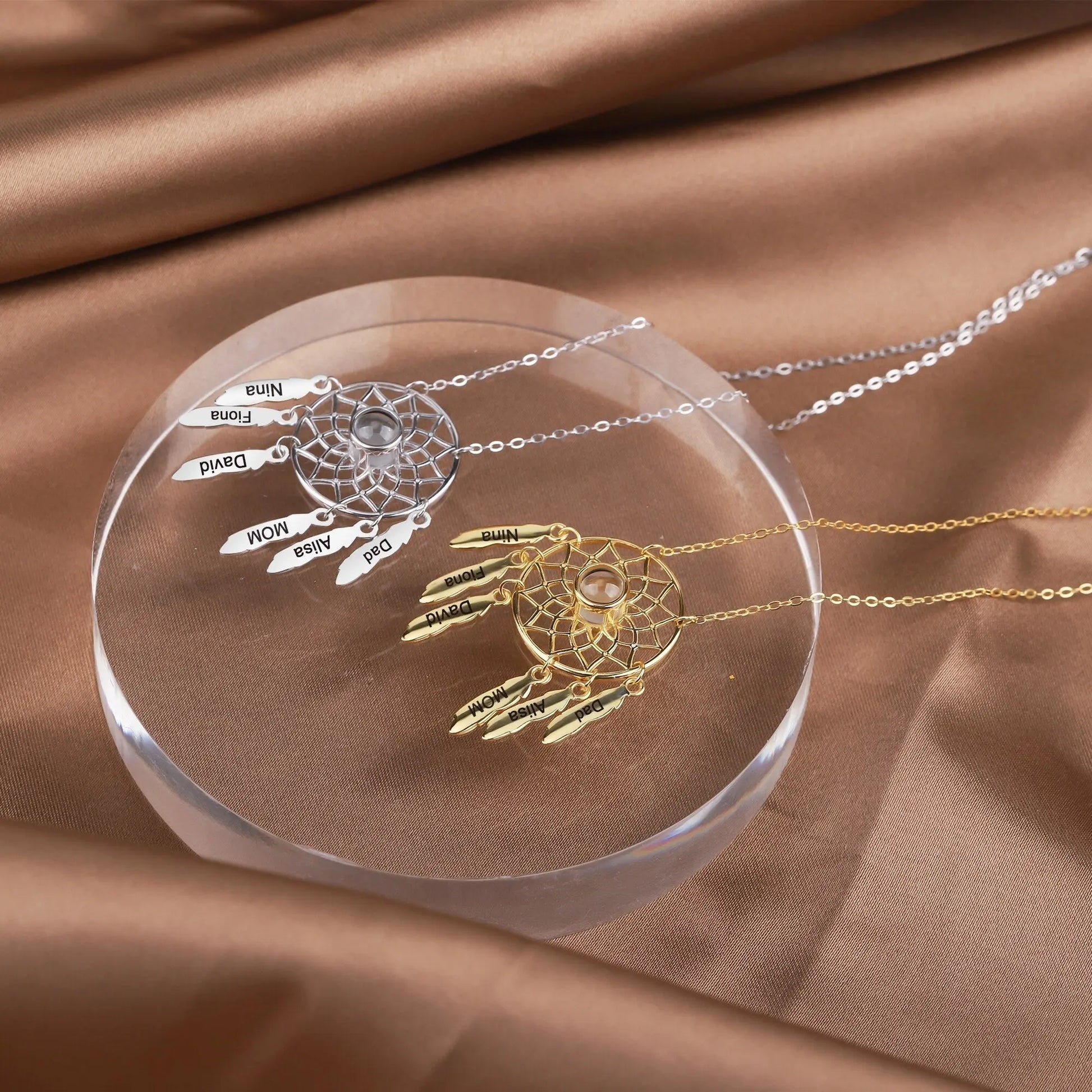 Customized Photo Dream catcher Projection Pendant Necklace - Blade & Thread